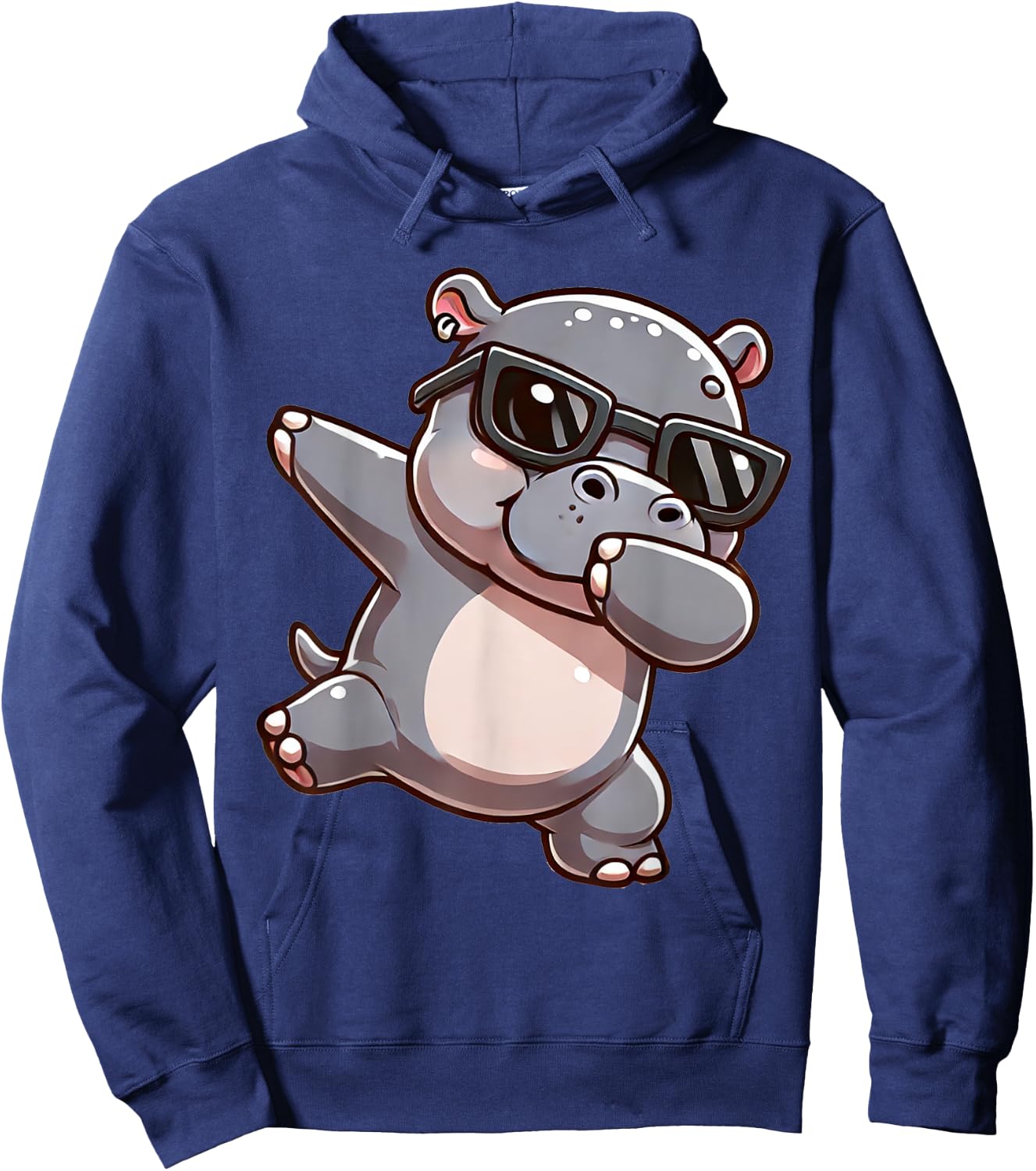 Dabbing Hippo Funny Hippo Zoomotiv Hippo , black, S Hoodie - Hoodie | Navy