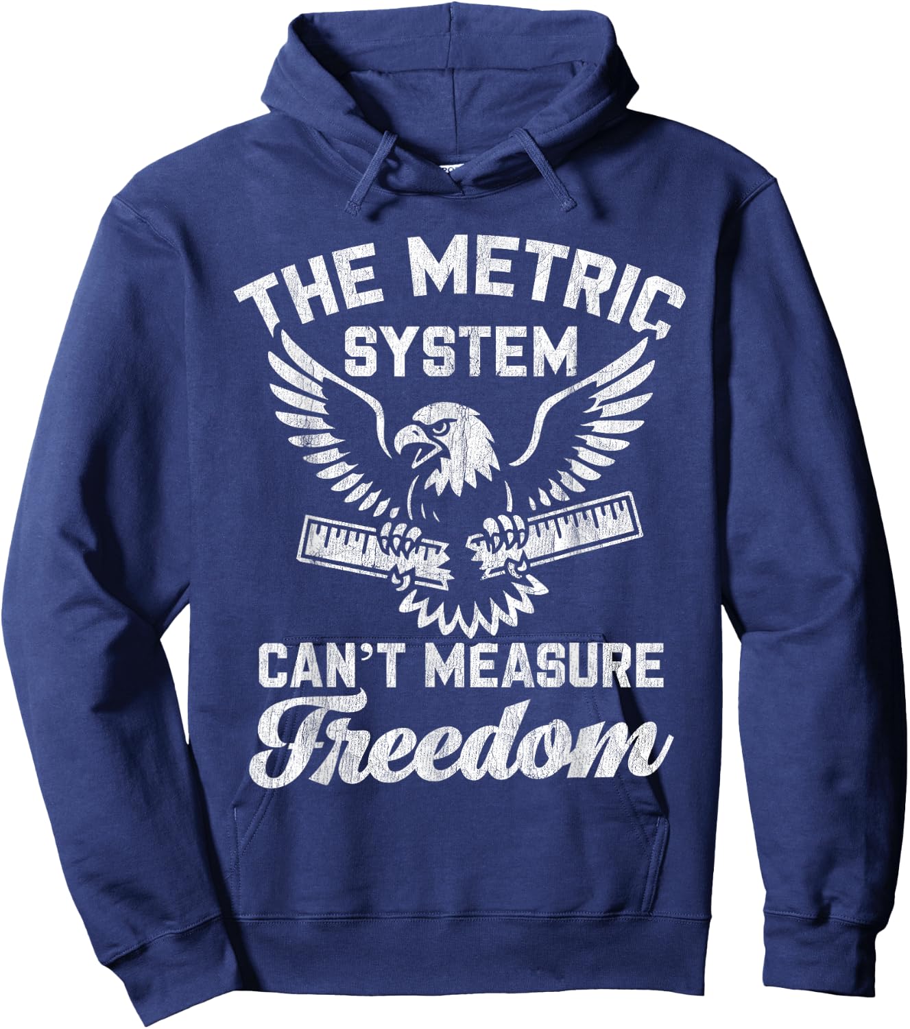 Funny Patriotic American USA Eagle Metric System Freedom Hoodie - Hoodie | Navy