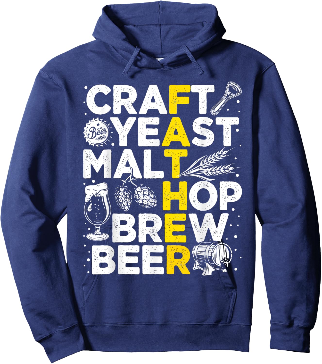 Brew Dad Beer Brewer Brewing Father's Day Daddy Papa Hoodie - Hoodie | Navy