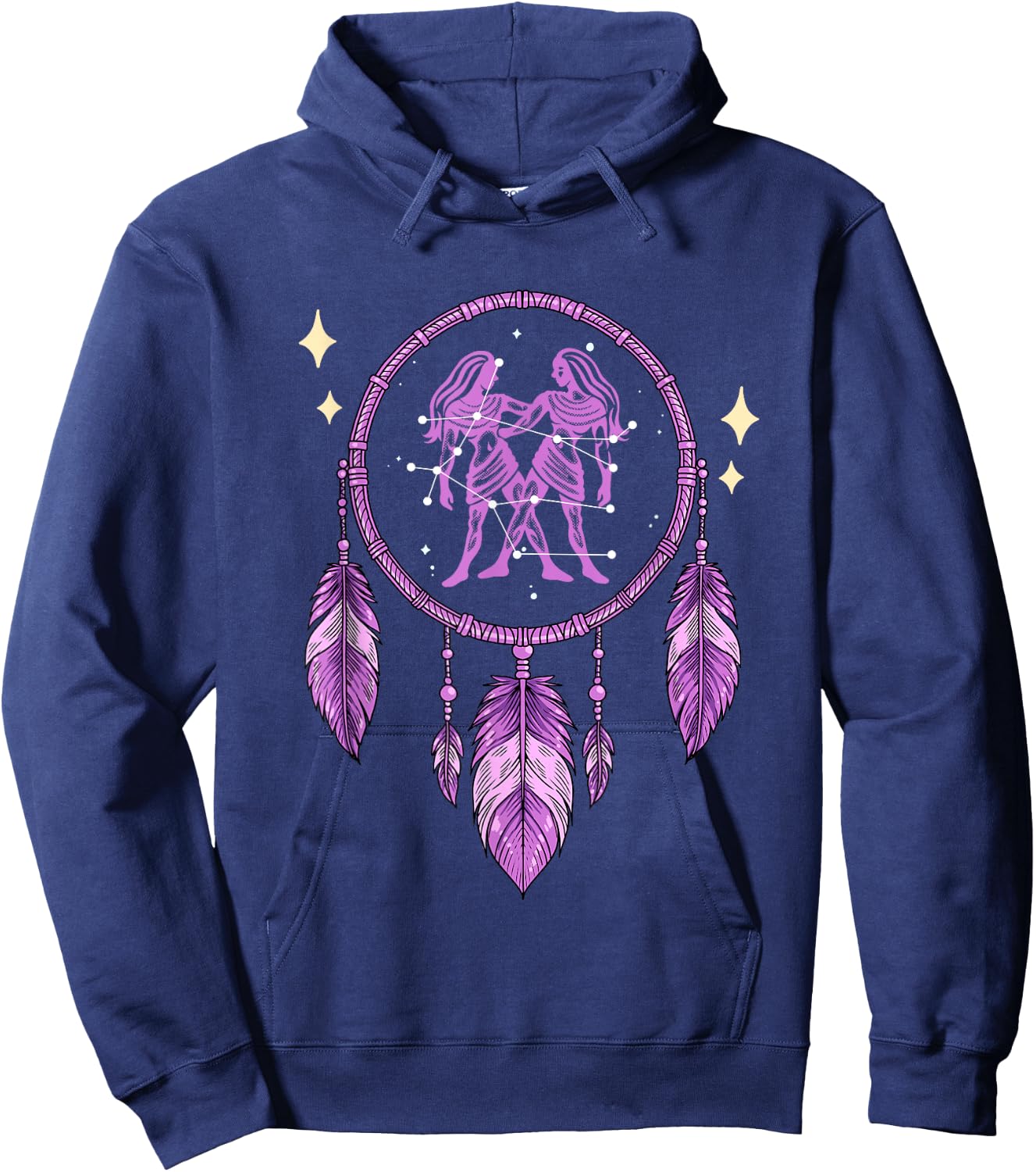 Gemini Zodiac Sign Hoodie - Hoodie | Navy