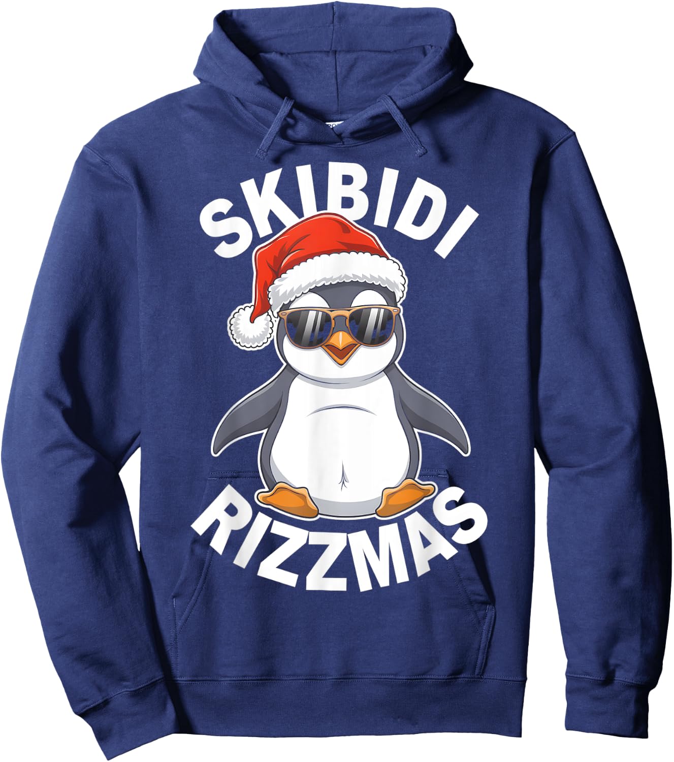 Skibidi Rizzmas Funny Christmas Christmas Season Penguin Hoodie - Hoodie | Navy