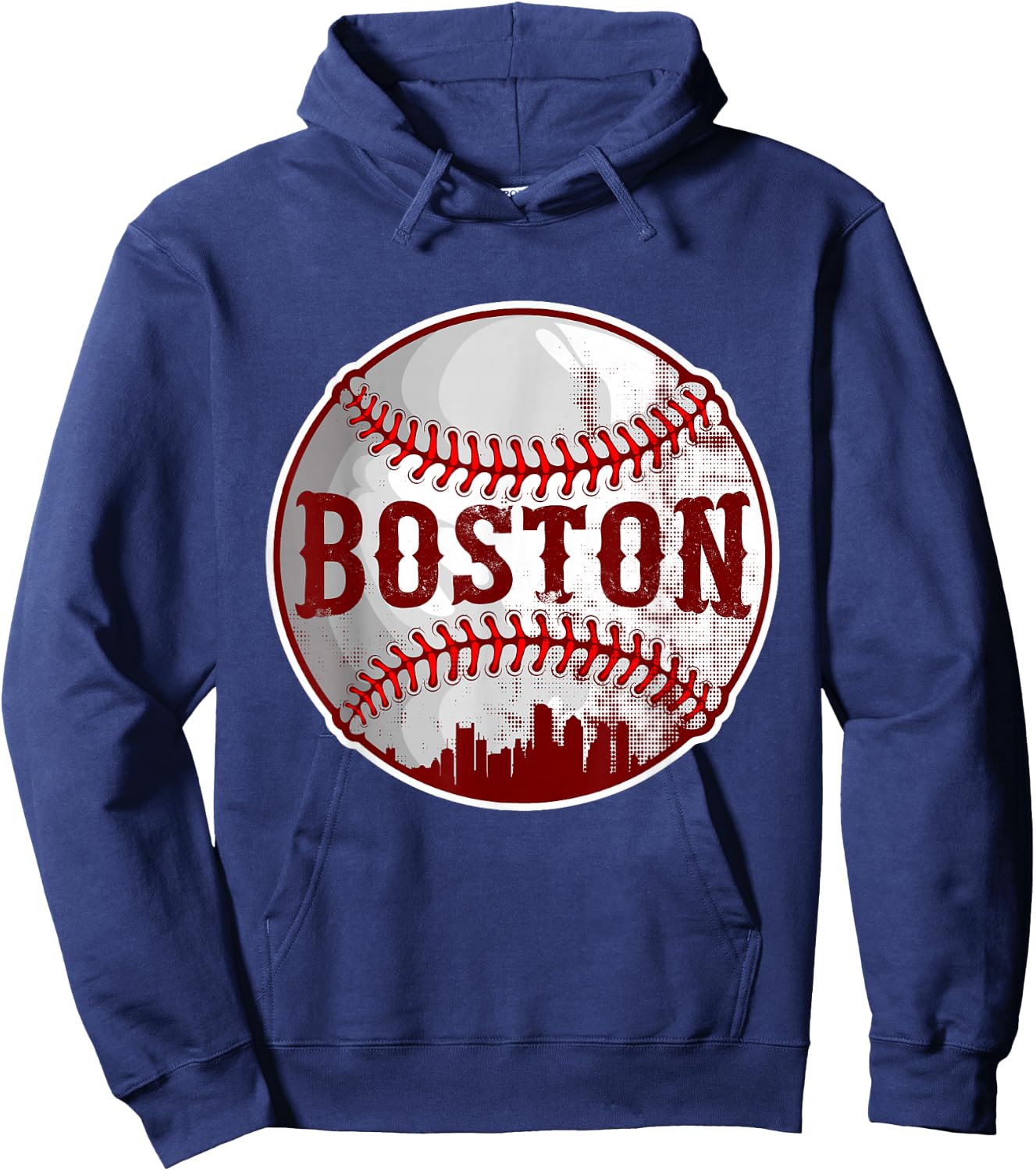 Boston Cityscape Funny Baseball Lover Men Women Kids Hoodie - Hoodie | Navy