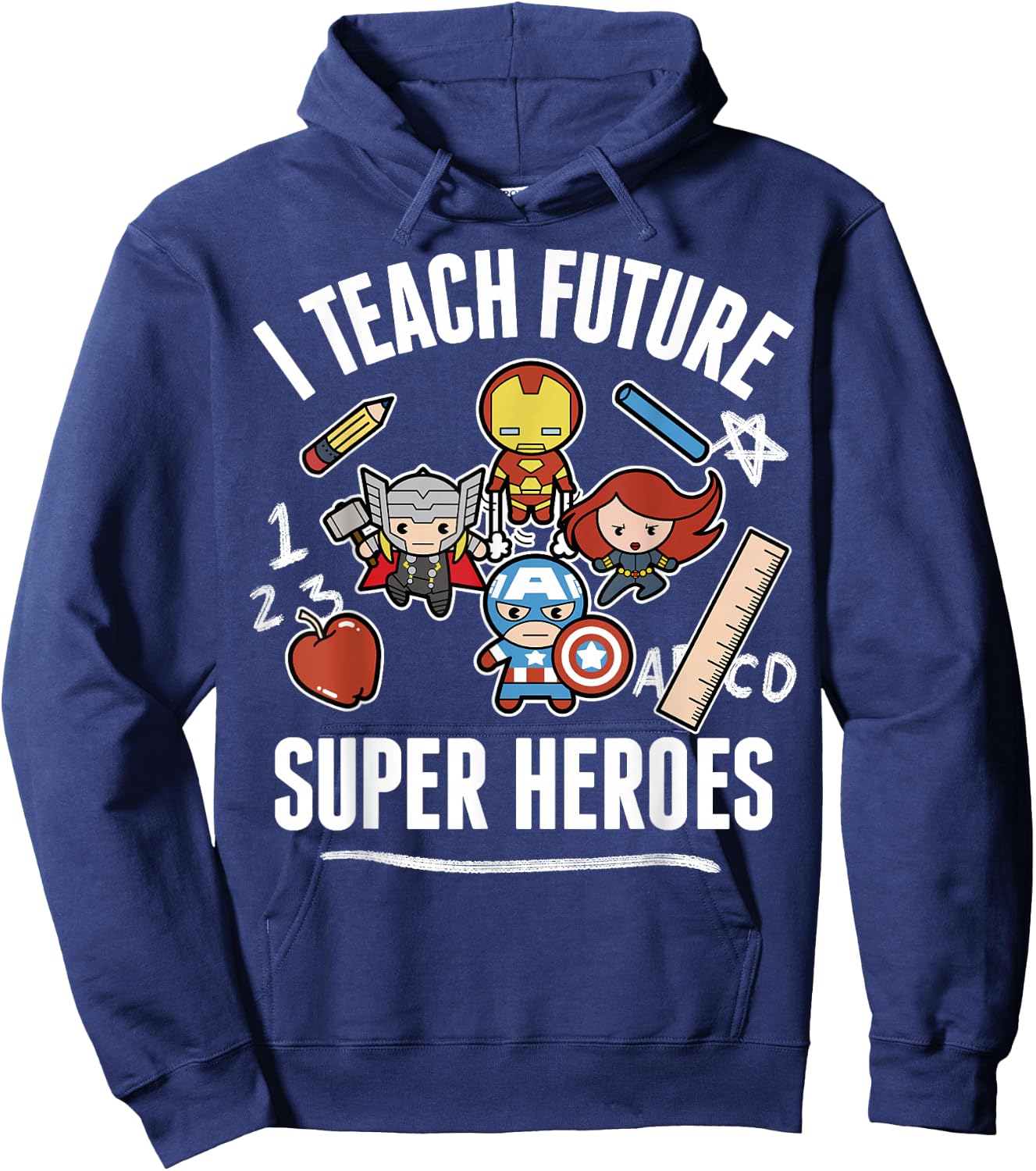 Marvel Avengers Classic I Teach Super Heroes Graphic Hoodie - Hoodie | Navy
