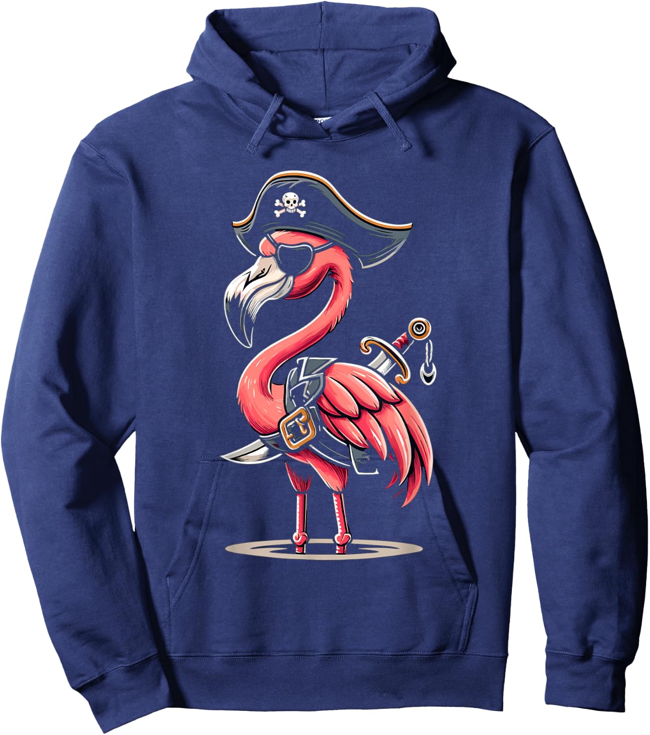 Pirate Flamingo Funny Halloween Party Hoodie - Hoodie | Navy