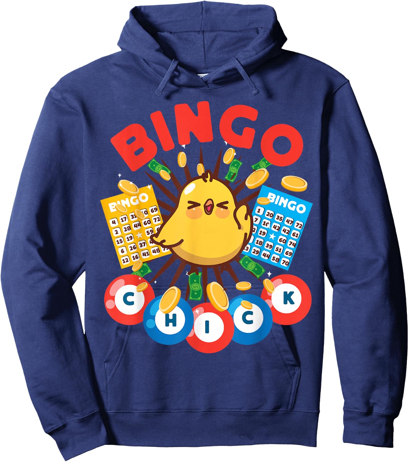 Bingo Player Chicken Girl Bingo Chick Hoodie - Hoodie | Navy