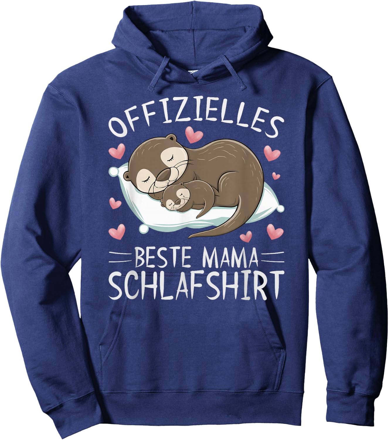 Official Best Mum Sleep Shirt Mother's Day Otter , black Hoodie - Hoodie | Navy