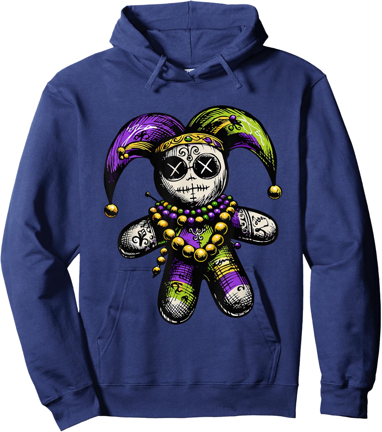 Mardi Gras Witch Doctor Goth Women Men Voodoo Doll Costume Hoodie - Hoodie | Navy