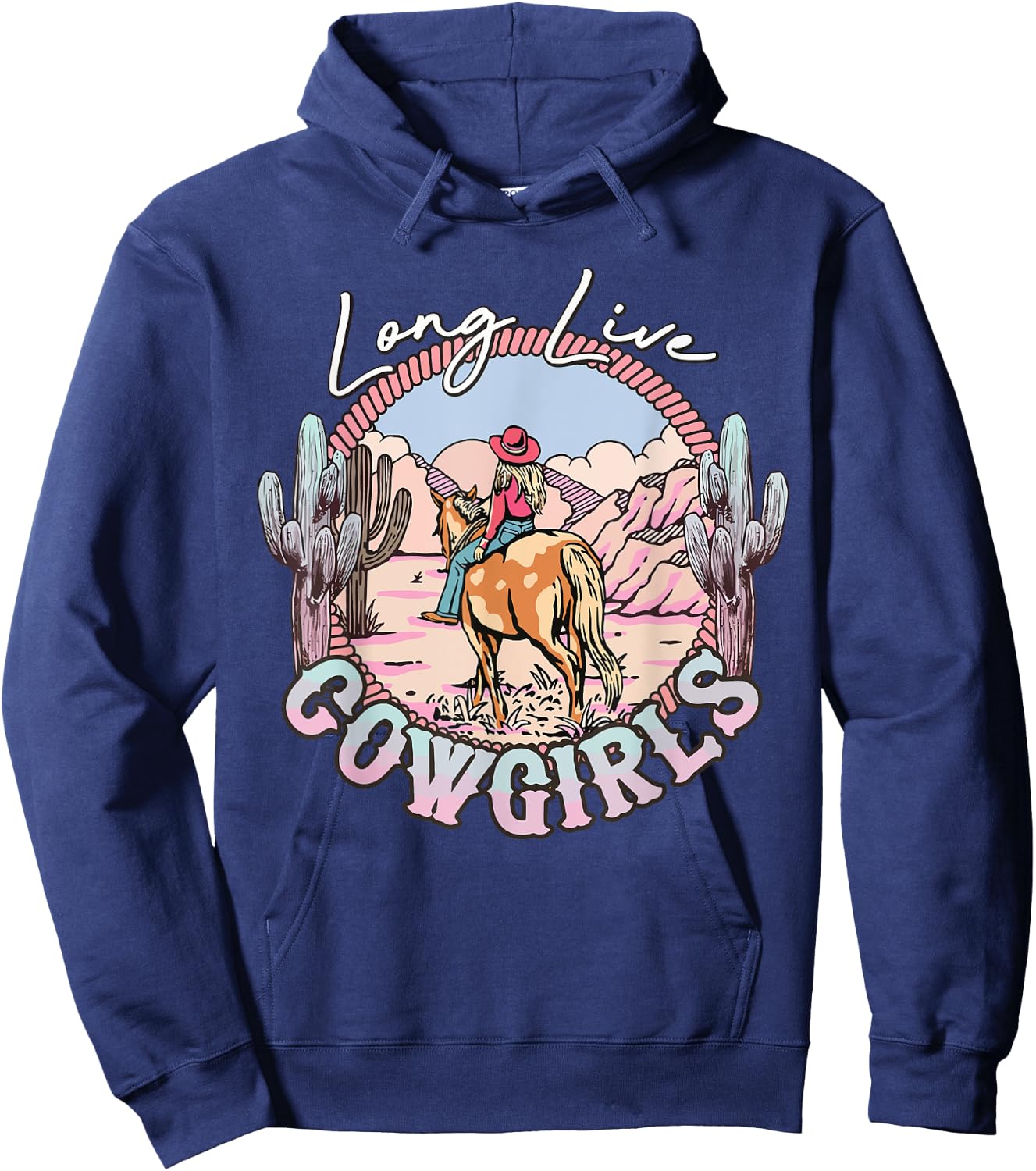 Long Funny Live Country Gifts Southern For Cowgirls Black Hoodie - Hoodie | Navy