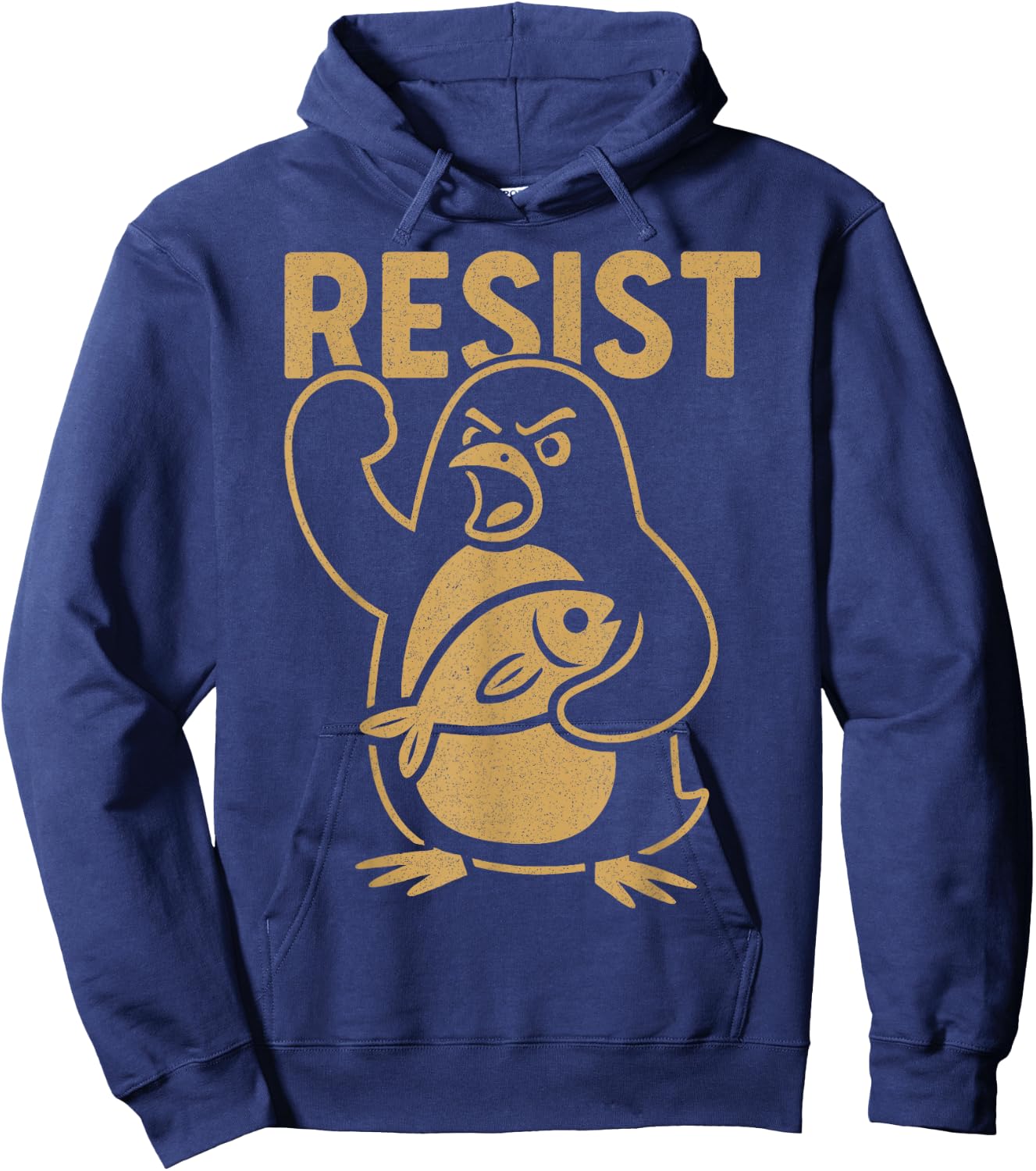 Résistez à la protestation des militants rebelles des pingouins en colère contre les tarifs douaniers Hoodie - Hoodie | Navy