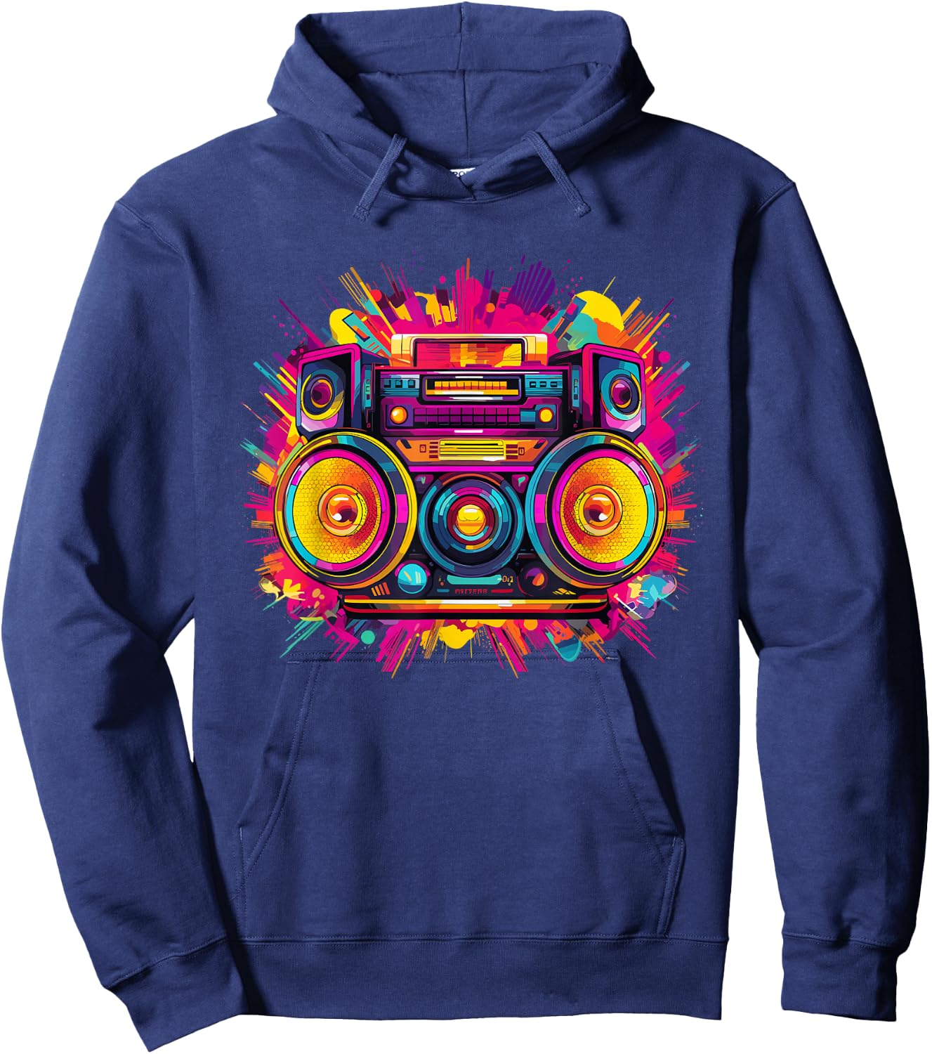 80s Outfit Party Carnival Pop Art Costume Fancy Dress 80s , black Hoodie - Hoodie | Navy