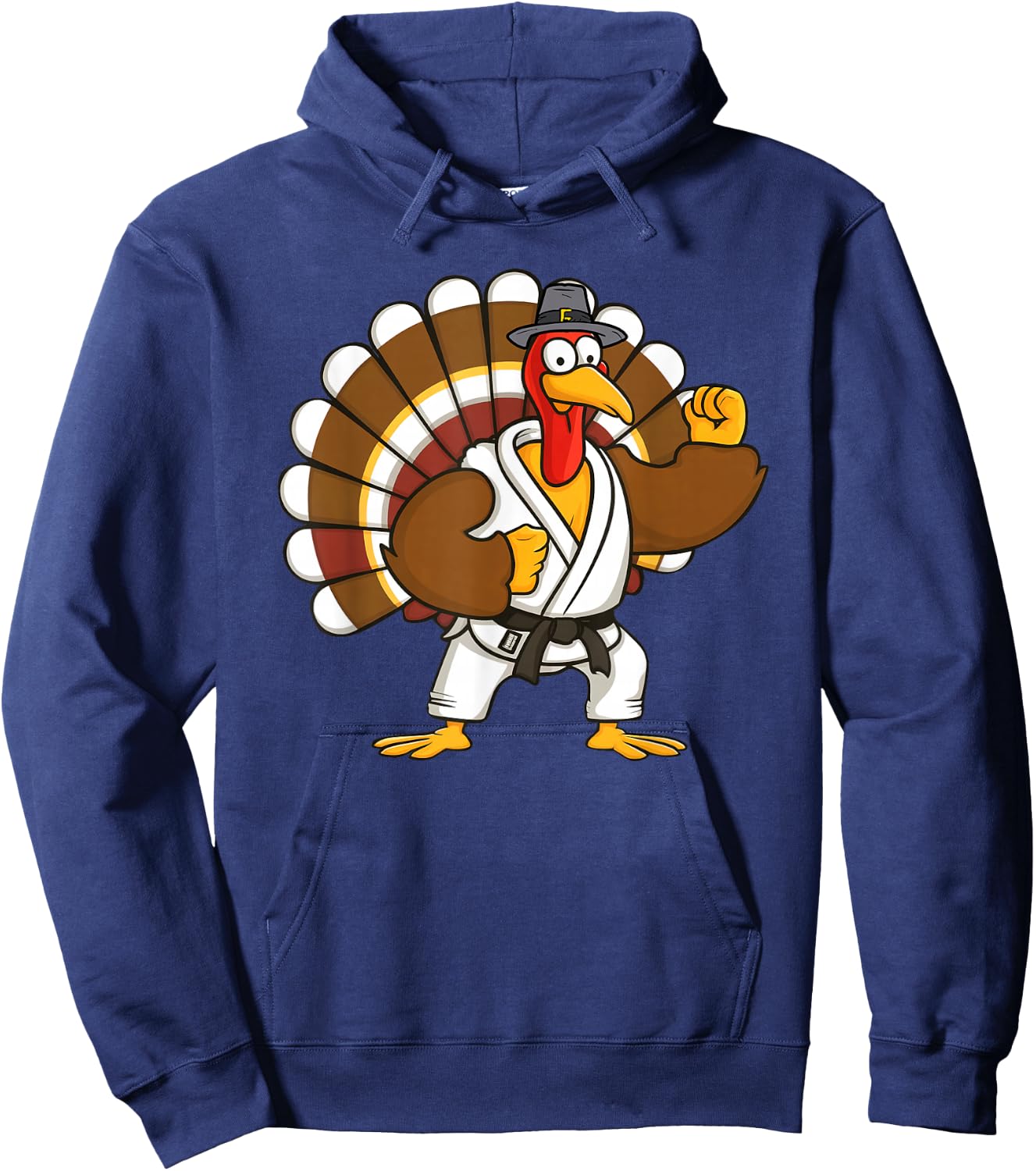 Turkey With Jiu Jitsu Thankful Thanksgiving Jiu Jitsu Lover Hoodie - Hoodie | Navy