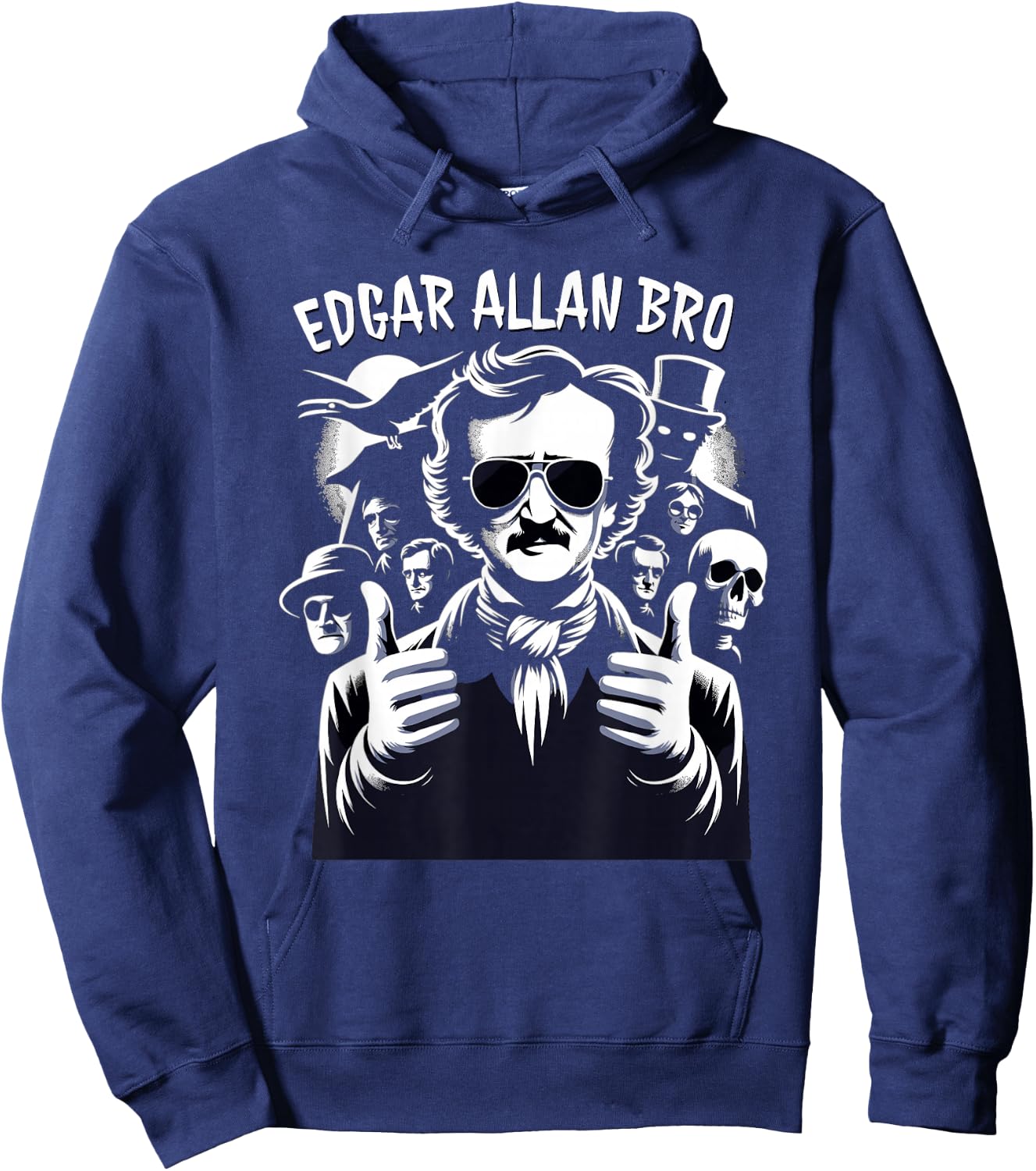 Edgar Allan Poe Raven Gothic Literature Macabre Poetry Hoodie - Hoodie | Navy