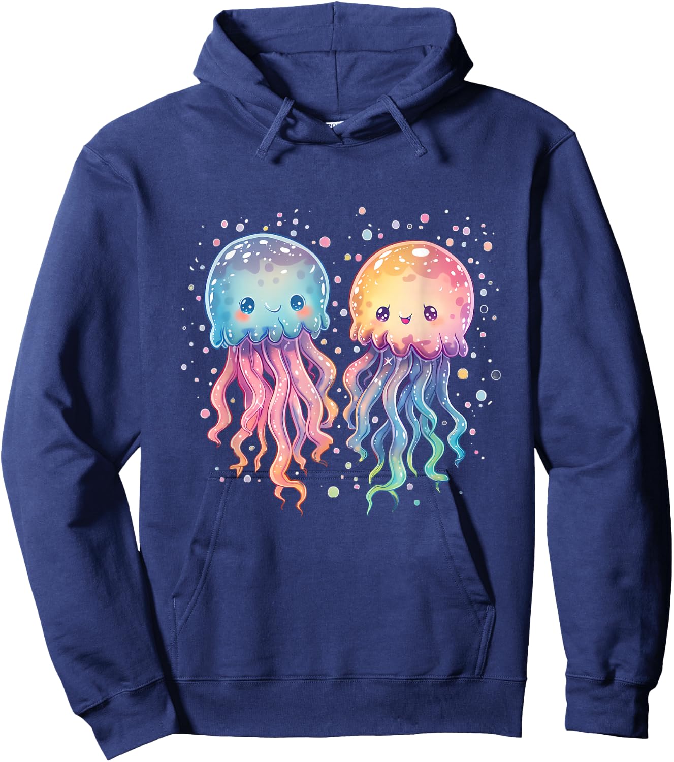 Jellyfish Marine Mammal Artwork Motif Sea Ocean Animal , black Hoodie - Hoodie | Navy