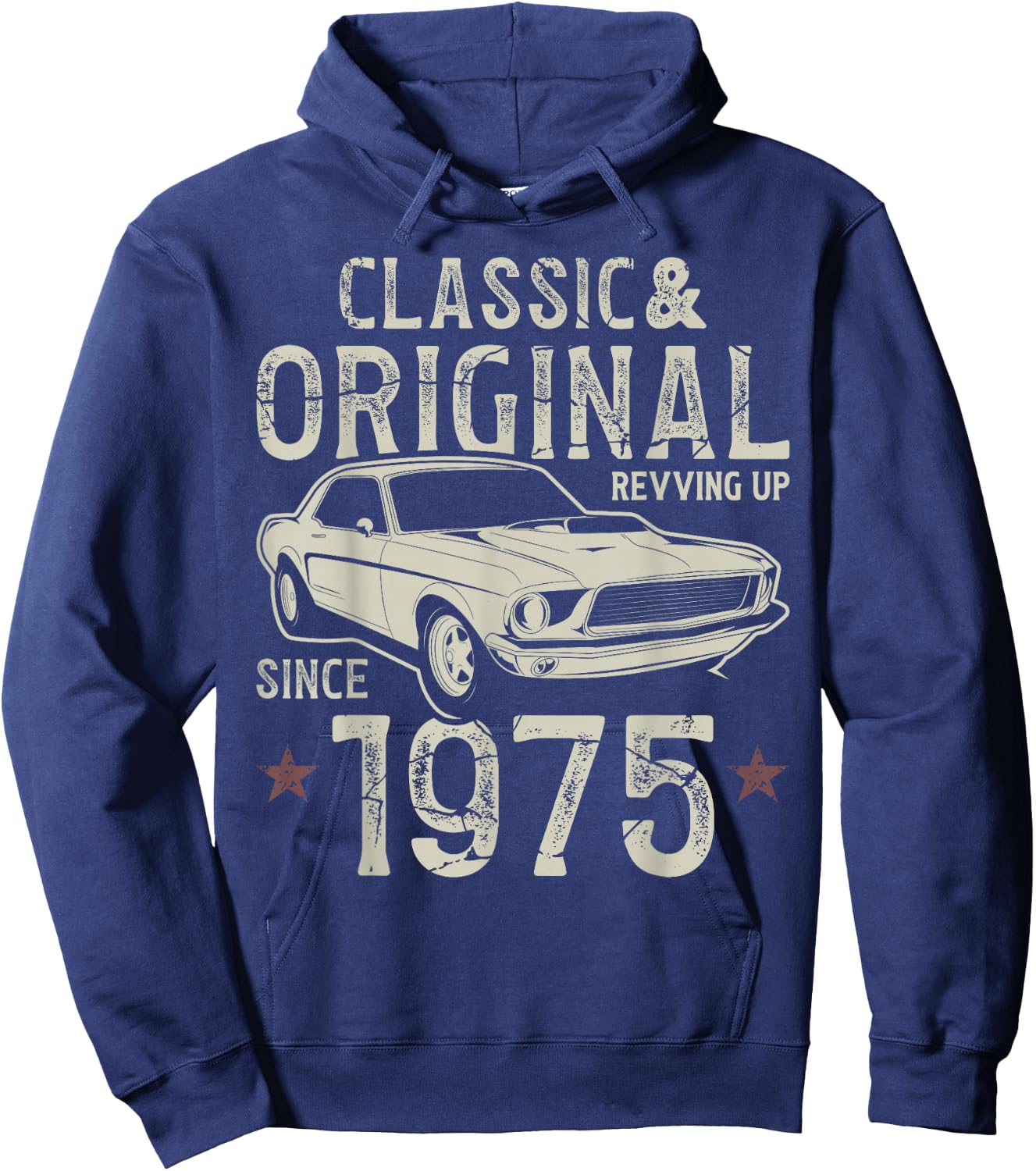 50th Birthday 1975 Vintage Car , black Hoodie - Hoodie | Navy