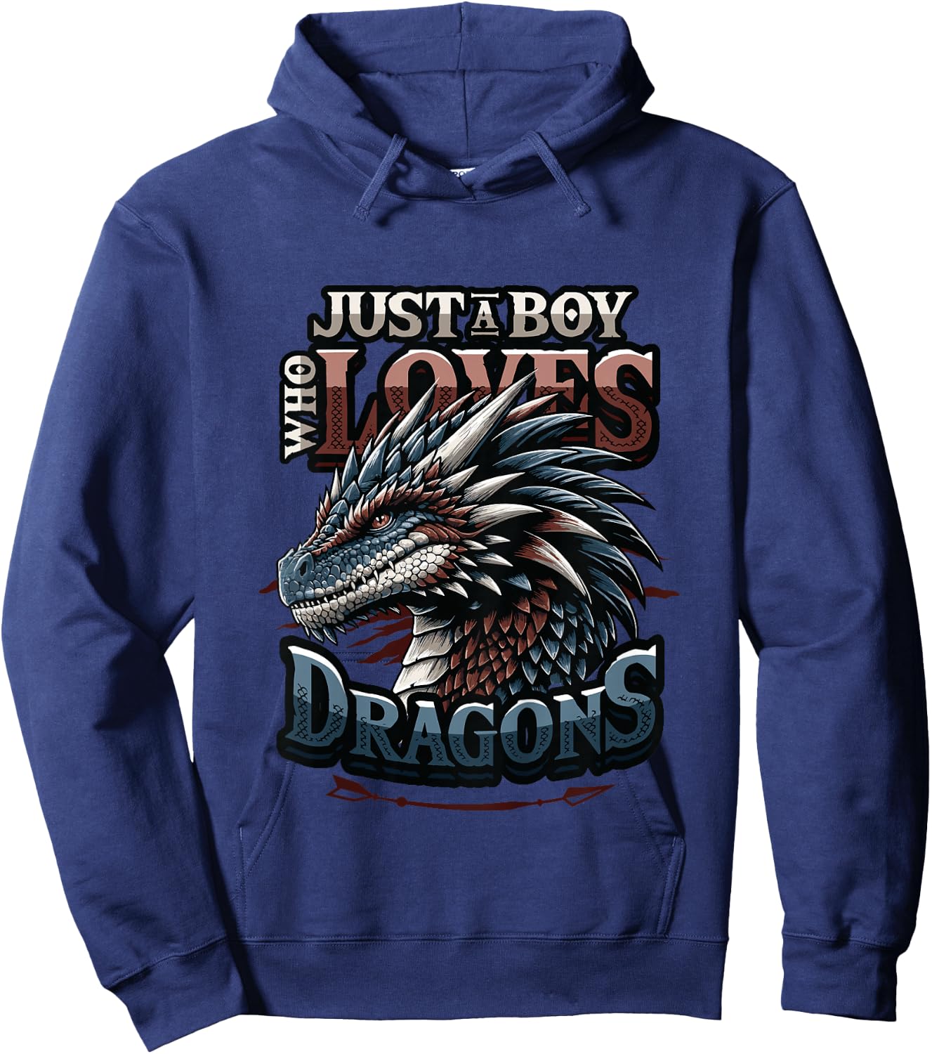 Kids Just A Boy Who Loves Dragons - Boys Dragon Hoodie - Hoodie | Navy