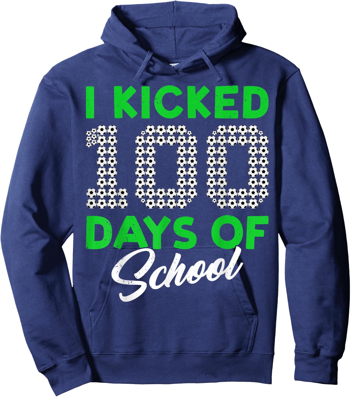 100 Days Of School Soccer 100th Day Of School For Boys Kids Hoodie - Hoodie | Navy