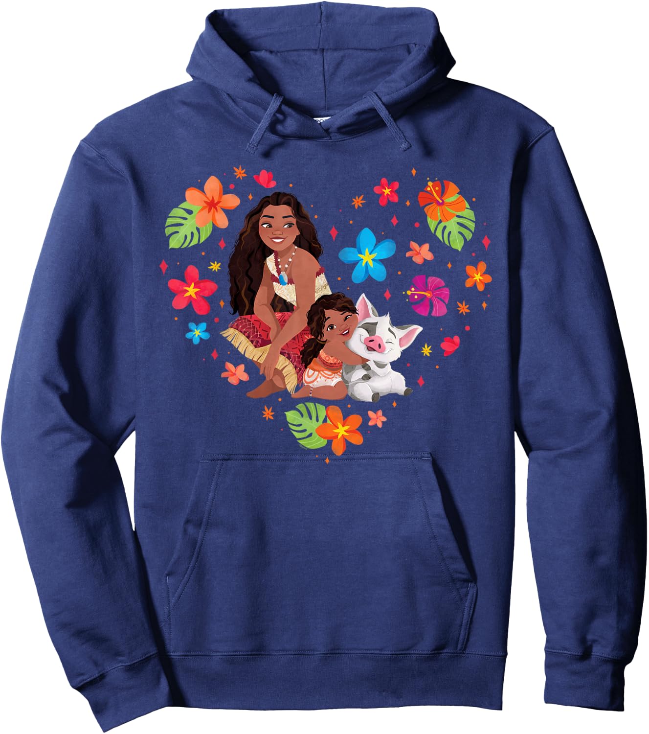 Disney Moana 2 Moana Simea and Pua Tropical Heart Sisters , blue Hoodie - Hoodie | Navy