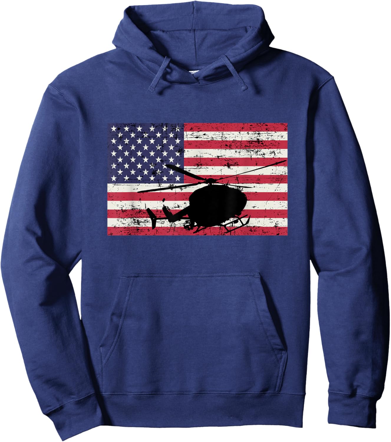 Patriotic UH-72 Lakota Helicopter American flag Hoodie - Hoodie | Navy