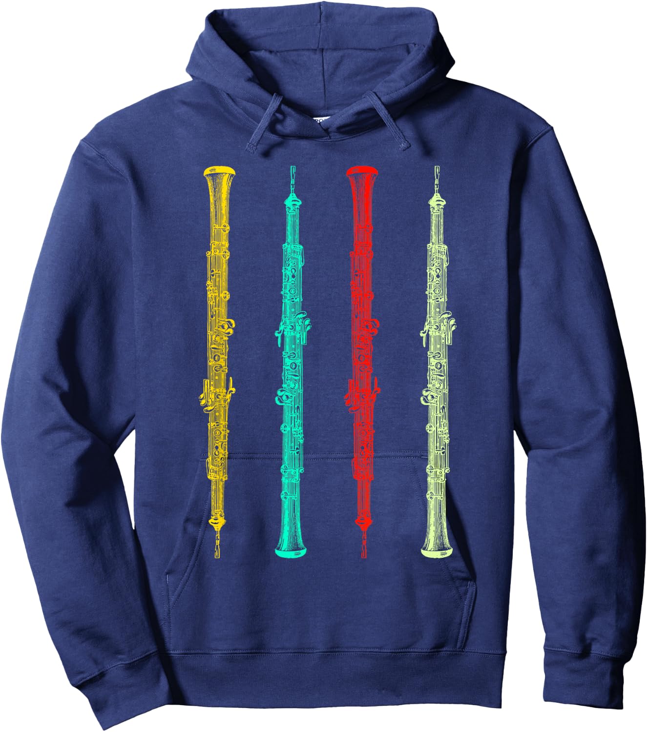 Oboe Shirt - Colorful Oboe Player Gift Hoodie - Hoodie | Navy