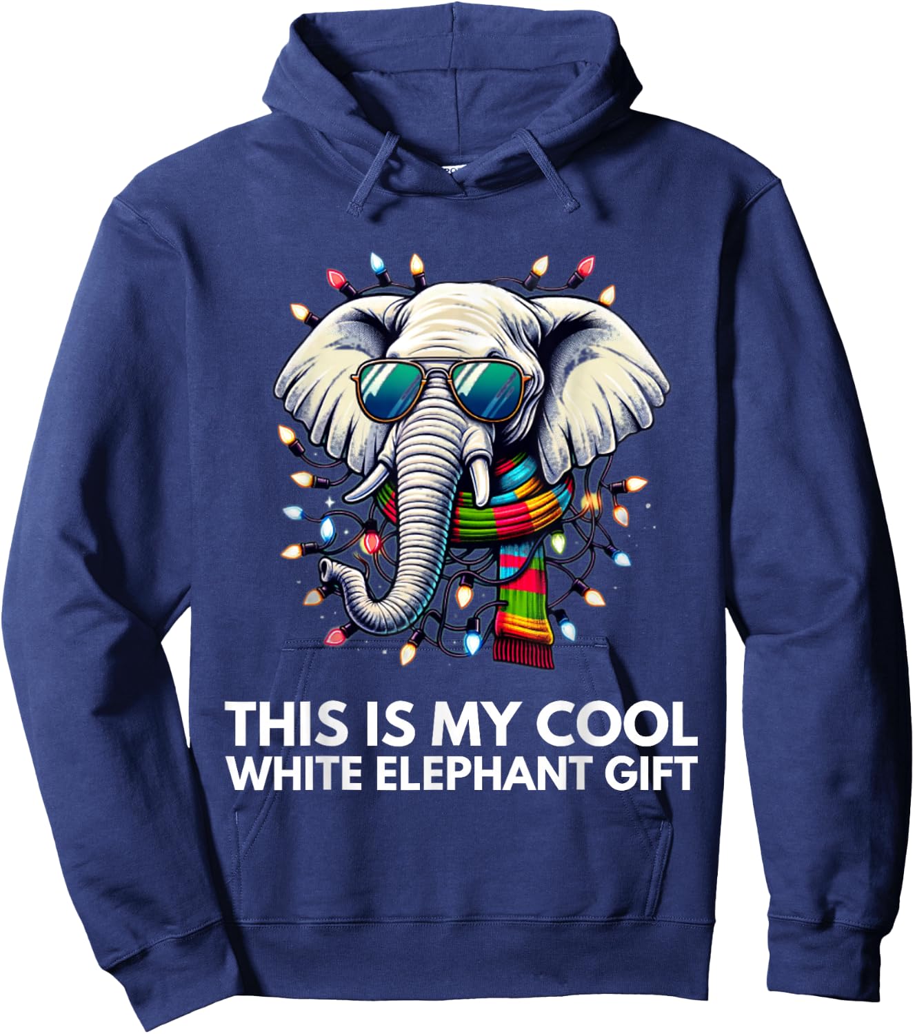 Funny White Elephant Wrapped Elephant Dumb Hoodie - Hoodie | Navy