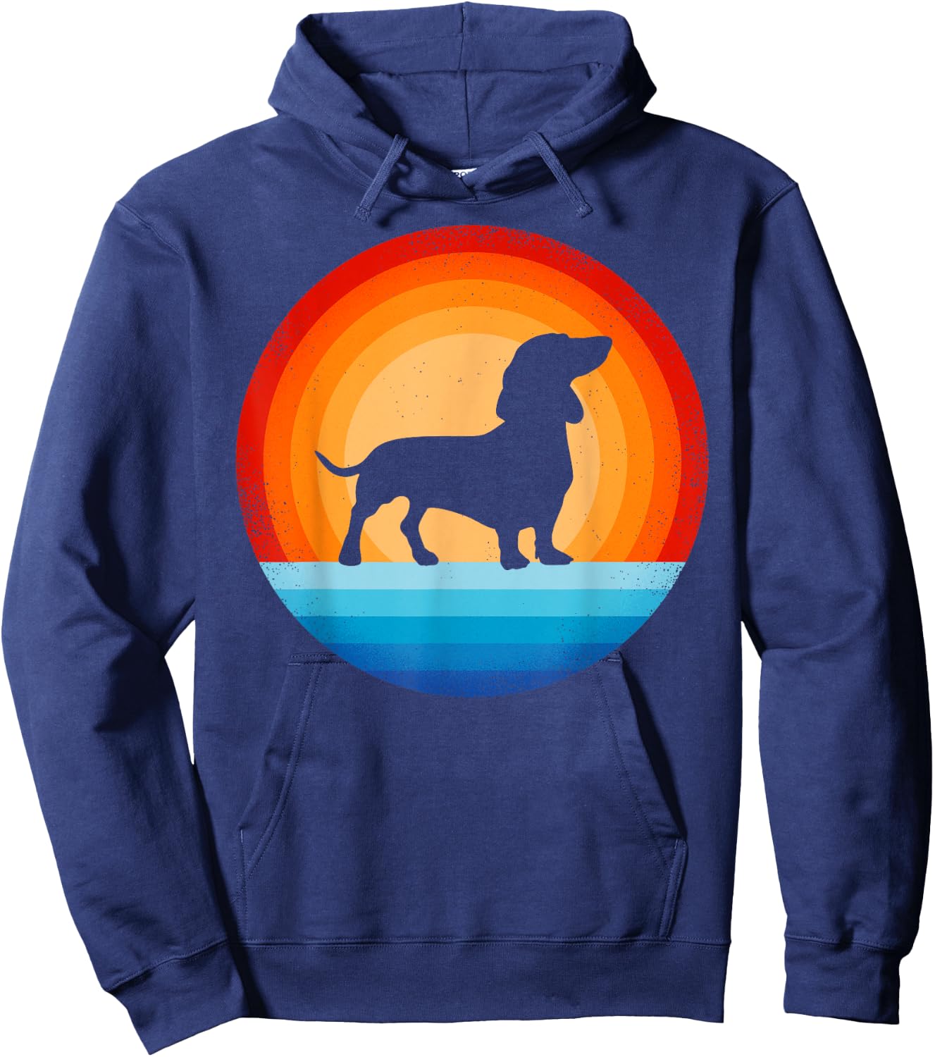 Dachshund Retro Vintage 60s 70s Sunset Wiener Dog Lovers Men Hoodie - Hoodie | Navy