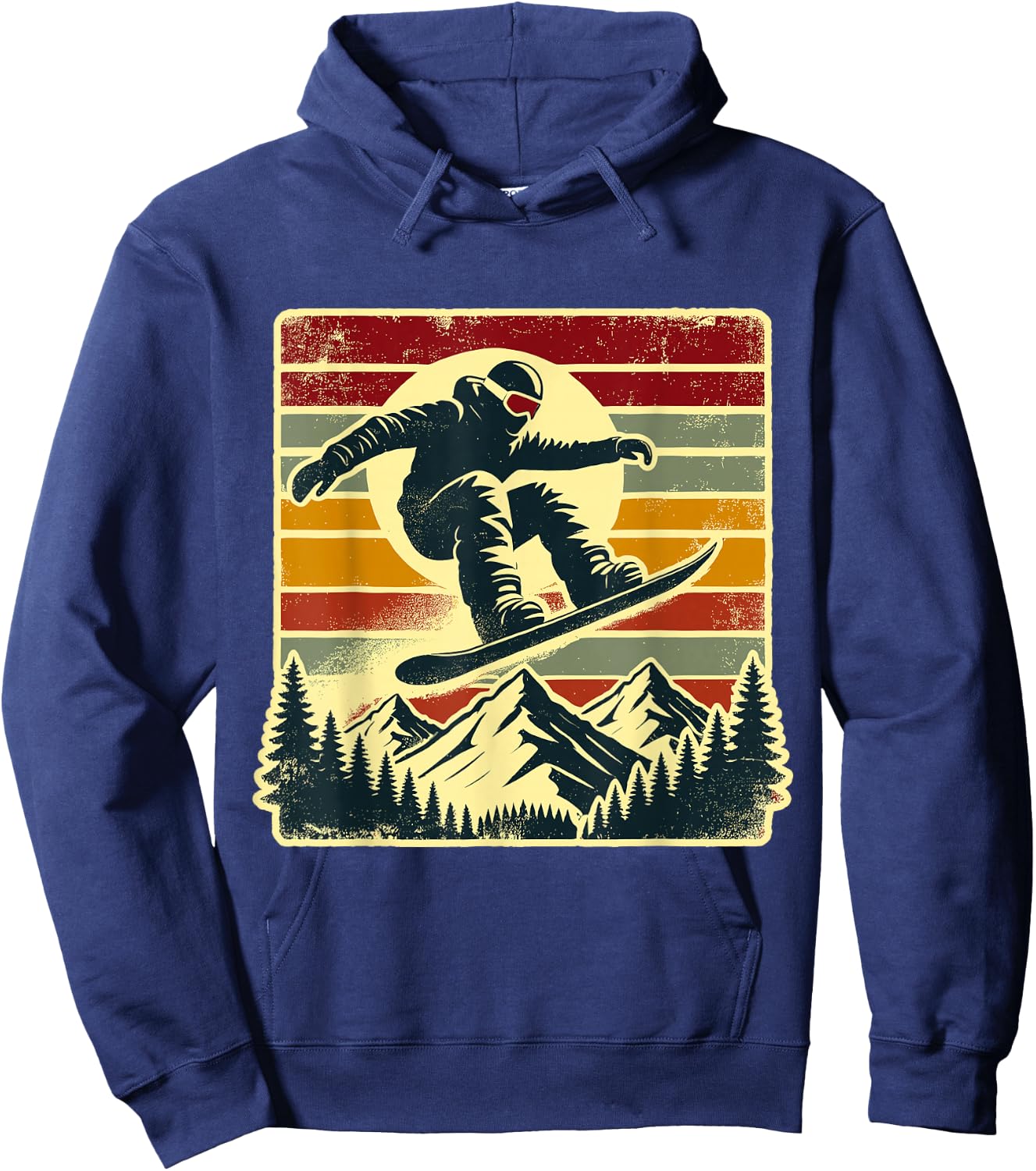 Retro Snowboard Rider Snowboarding Lover Snowboarder Hoodie - Hoodie | Navy