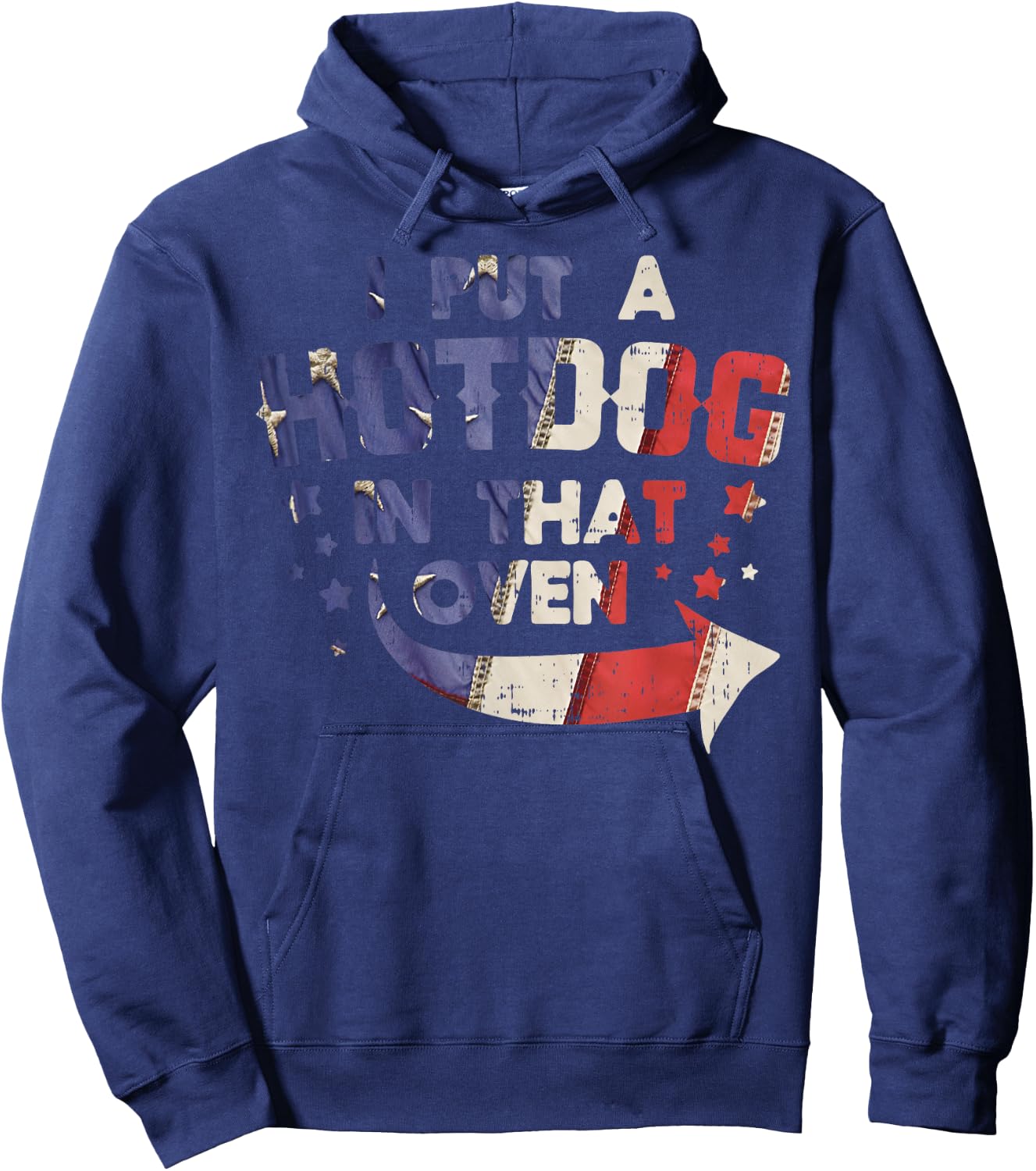 Put A Hotdog In That Oven Baby 4th Of July Pregnancy Dad Men Hoodie - Hoodie | Navy