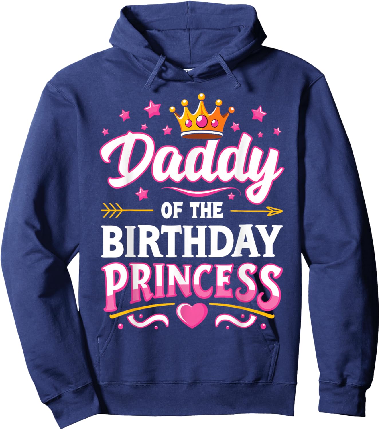 Daddy Of The Birthday Princess Family Matching Girls Party Hoodie - Hoodie | Navy
