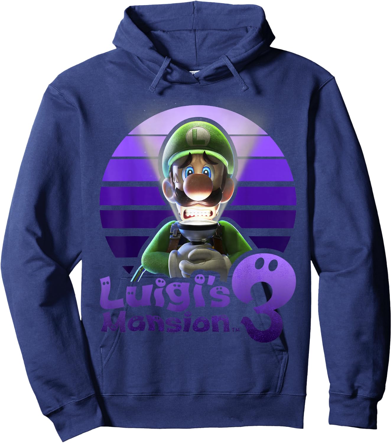 Luigi's Mansion 3 Luigi Purple Portrait Hoodie - Hoodie | Navy
