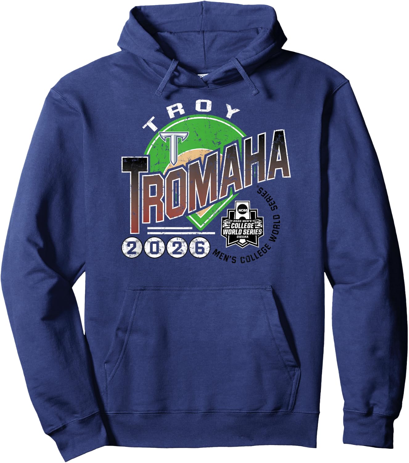 Troy Trojans College World Series 2026 Baseball CWS Tromaha Hoodie - Hoodie | Navy