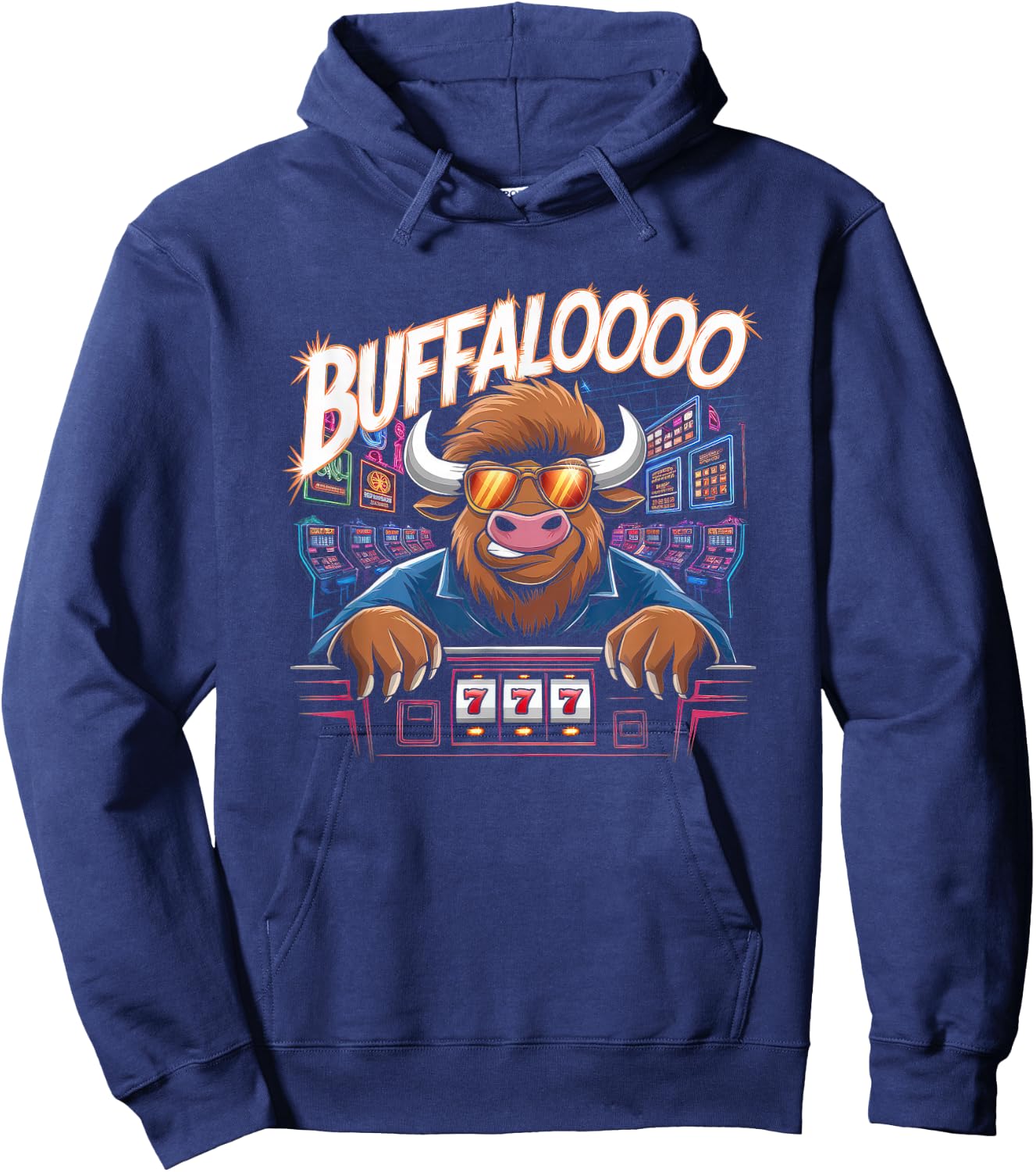 Lucky Buffalo Casino Slot Machine Gambling Gift Gambler Hoodie - Hoodie | Navy
