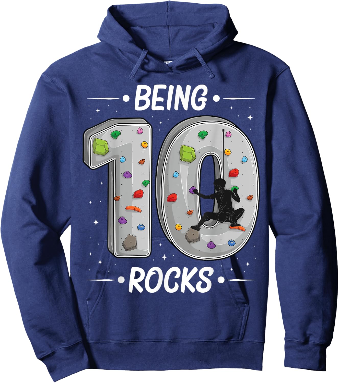 10 year old rock climbing 10th birthday Adventures Climber Hoodie - Hoodie | Navy