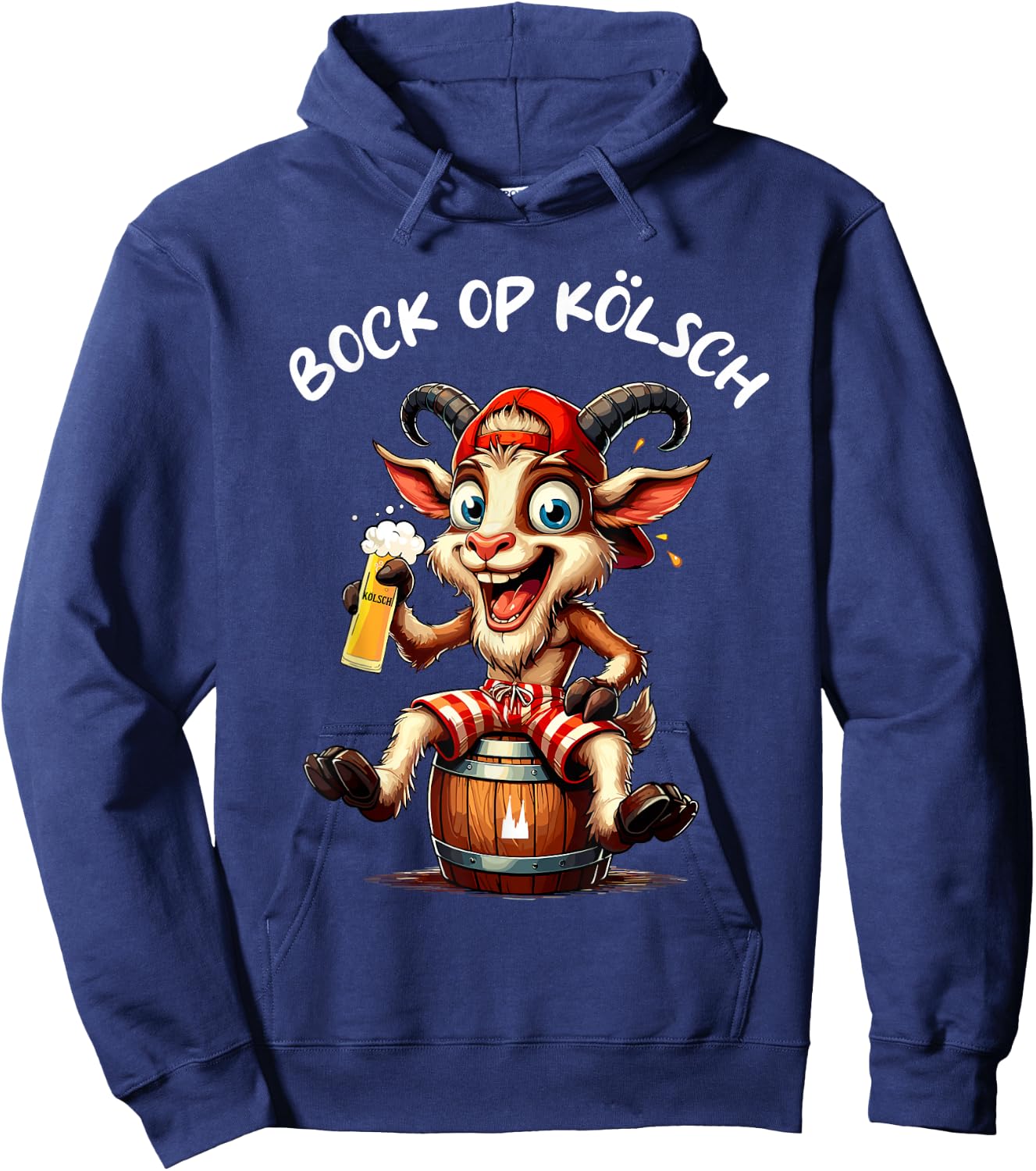 Bock op Kölsch Goat Köln Carnival Alaaf Funny , black Hoodie - Hoodie | Navy