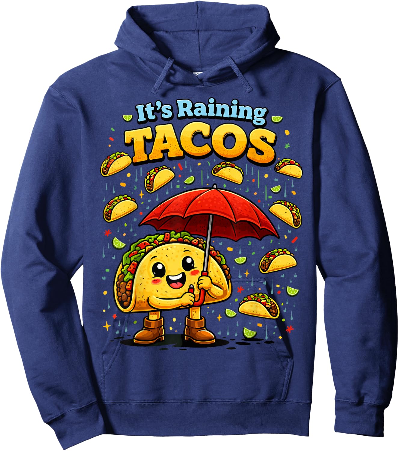 It's Raining Tacos Funny Taco Lovers Kids Girls Boys Hoodie - Hoodie | Navy