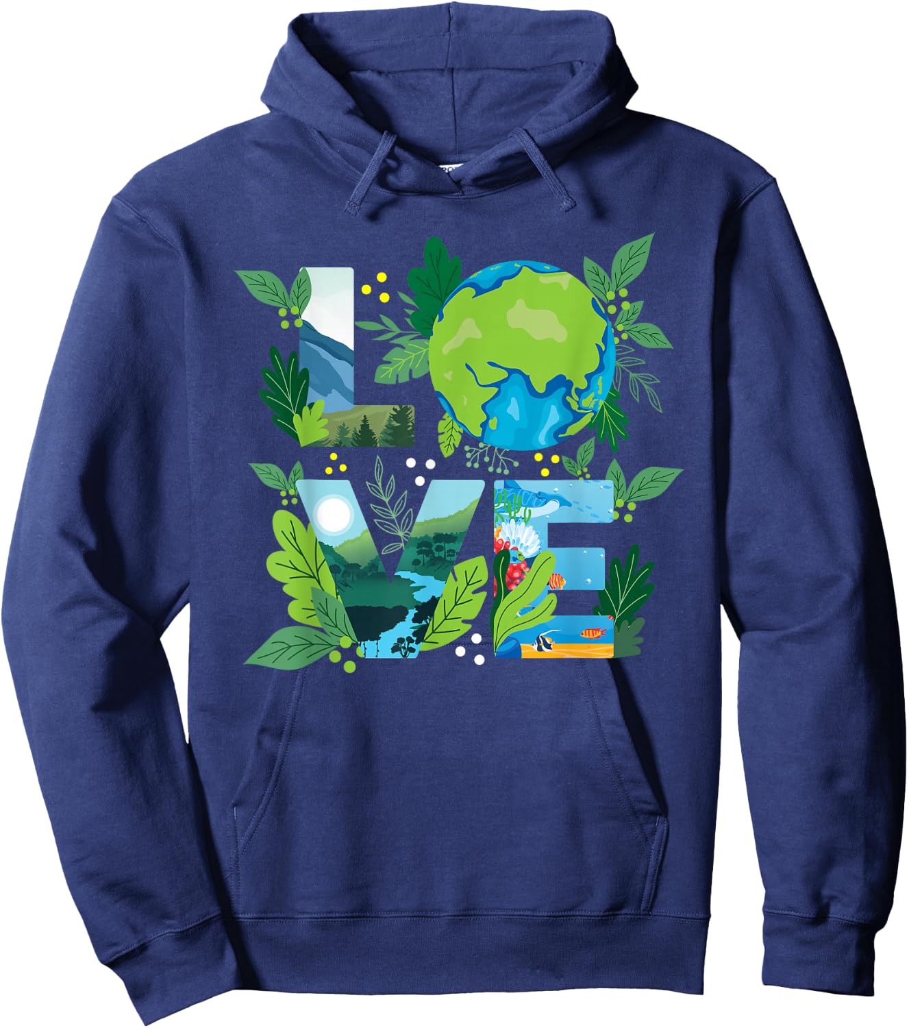 Love World - Environmental Protection Earth Day Climate Hoodie - Hoodie | Navy