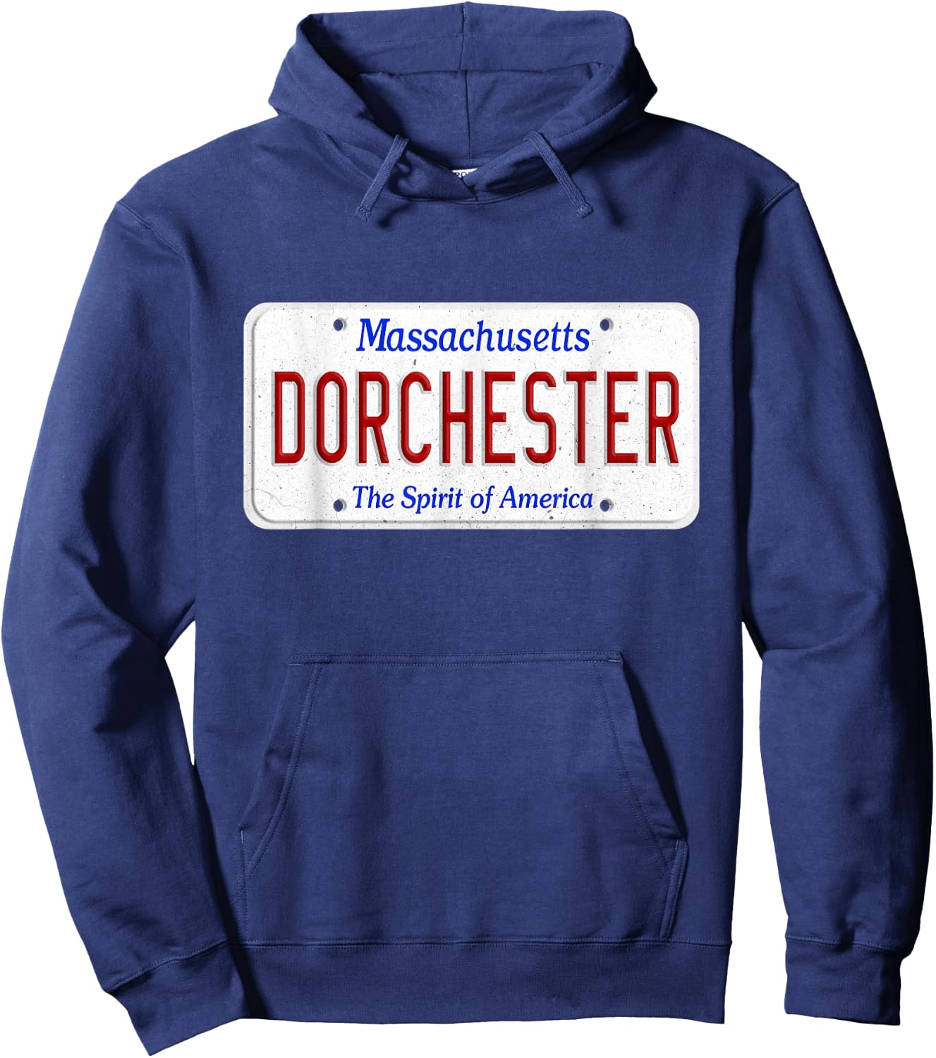 Dorchester South Boston Massachusetts License Plate Southie Hoodie - Hoodie | Navy