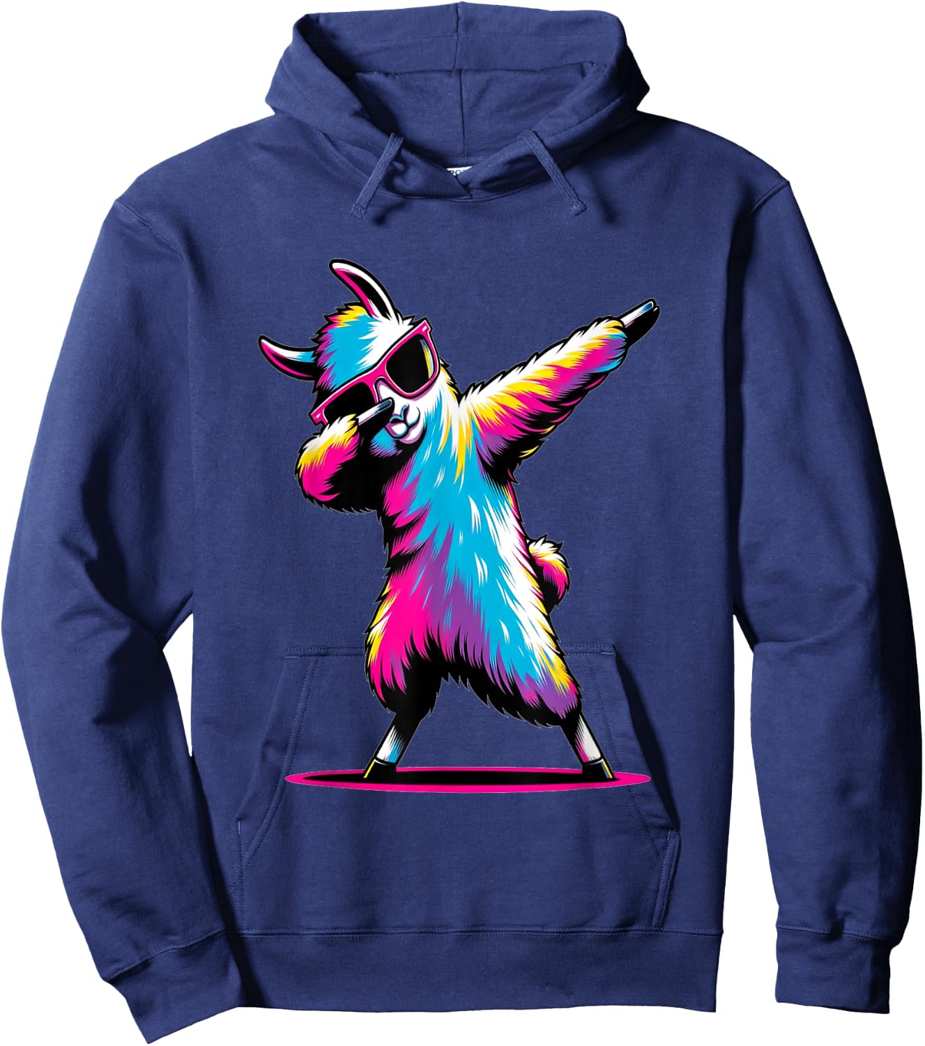 Dabbing Llama with sunglasses Dancing Dab Llama motif Hoodie - Hoodie | Navy