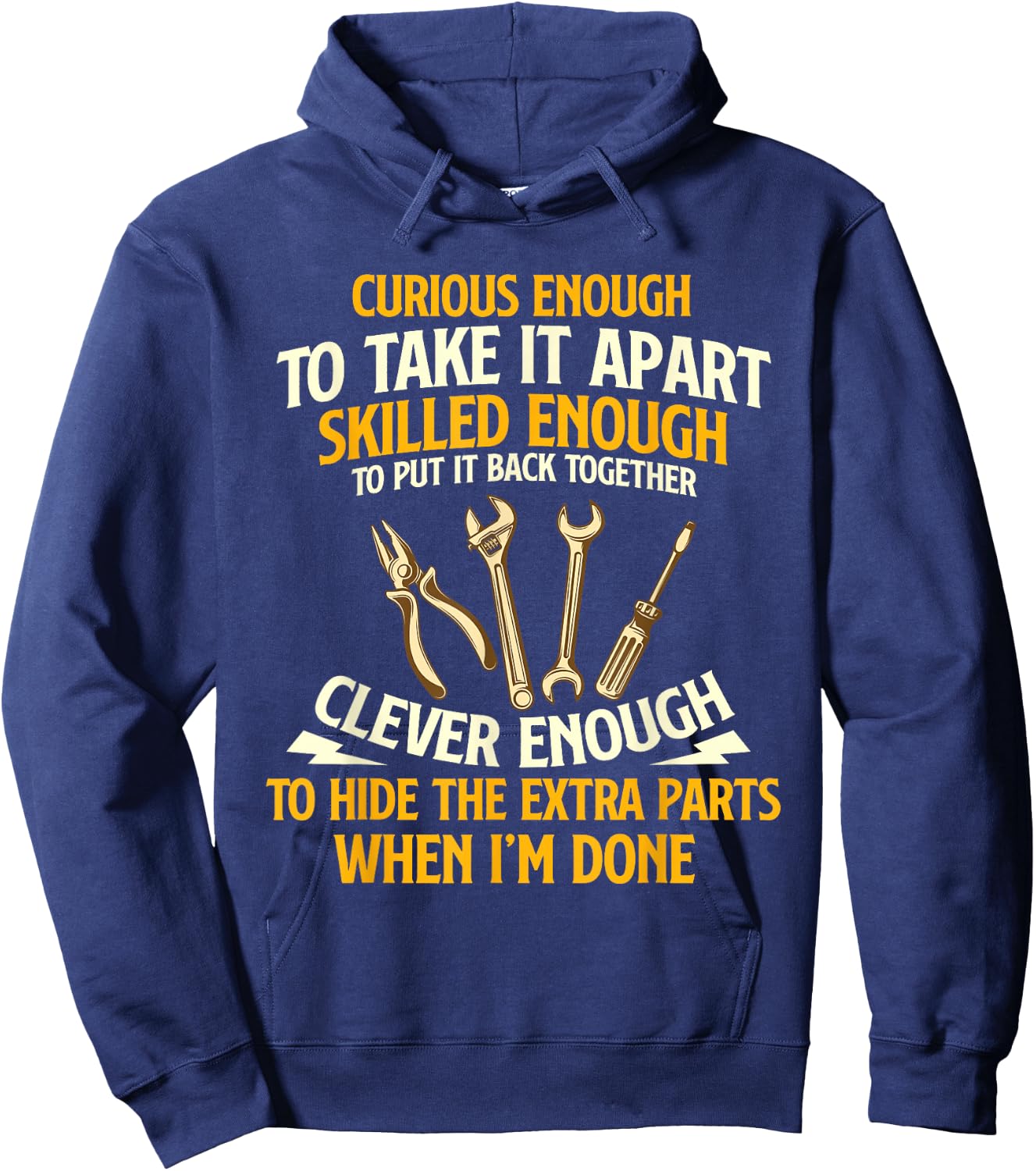 Curious Enough To Take It Apart - Car Guy Auto Mechanic Hoodie - Hoodie | Navy