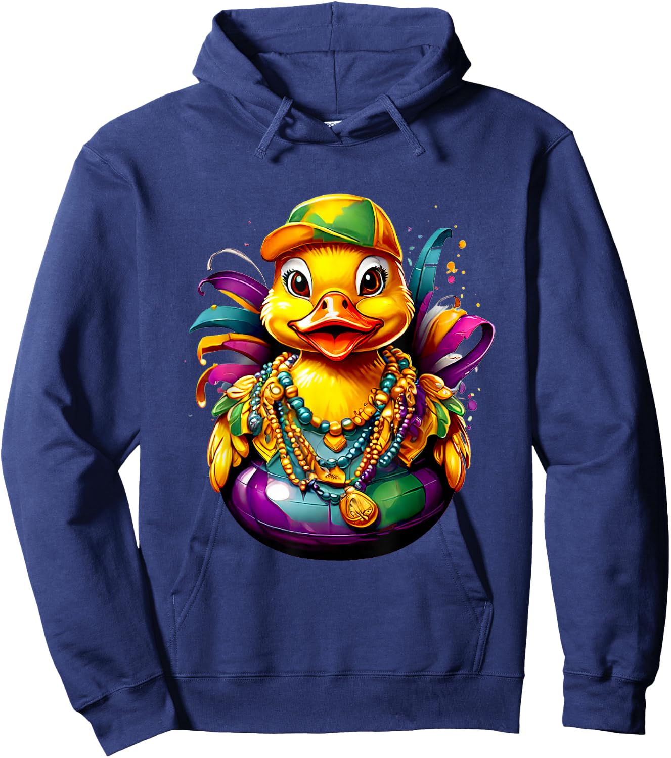 Mardi Gras Bath Duck Hoodie - Hoodie | Navy