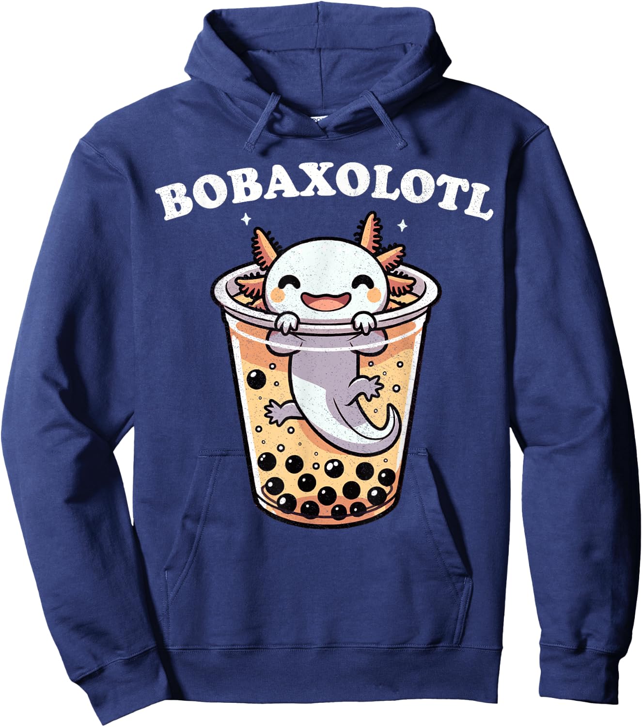 Axolotl Boba Tea Bubble Tea Milk Tea Anime Axolotl Funny Hoodie - Hoodie | Navy