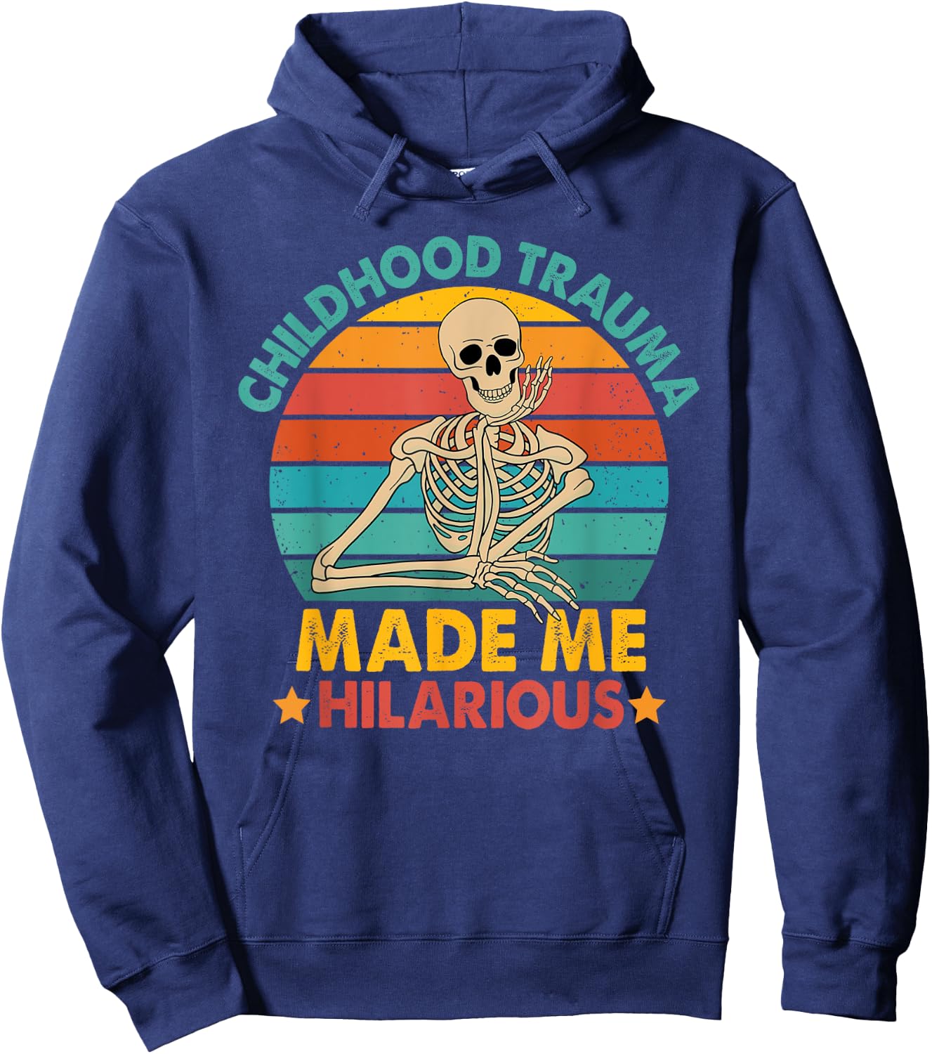 Psychologist Funny Skeleton Outfit Mental Health Awareness -Adults Black Small Short Sleeve Hoodie - Hoodie | Navy