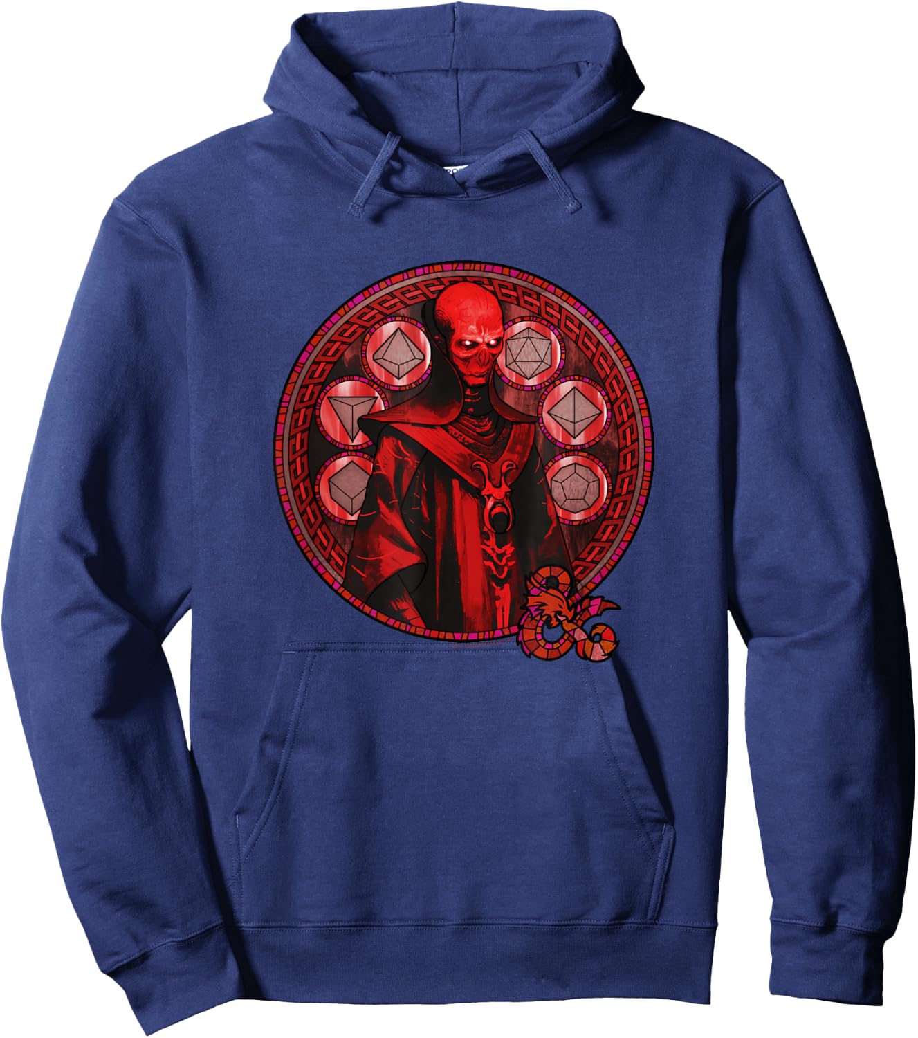 Dungeons & Dragons Szass Tam Red Stained Glass Style Logo Hoodie - Hoodie | Navy
