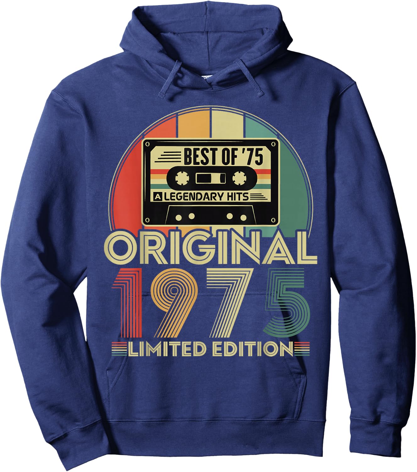 Original 1975 Vintage Birthday 50 Years Women , Black, S Hoodie - Hoodie | Navy