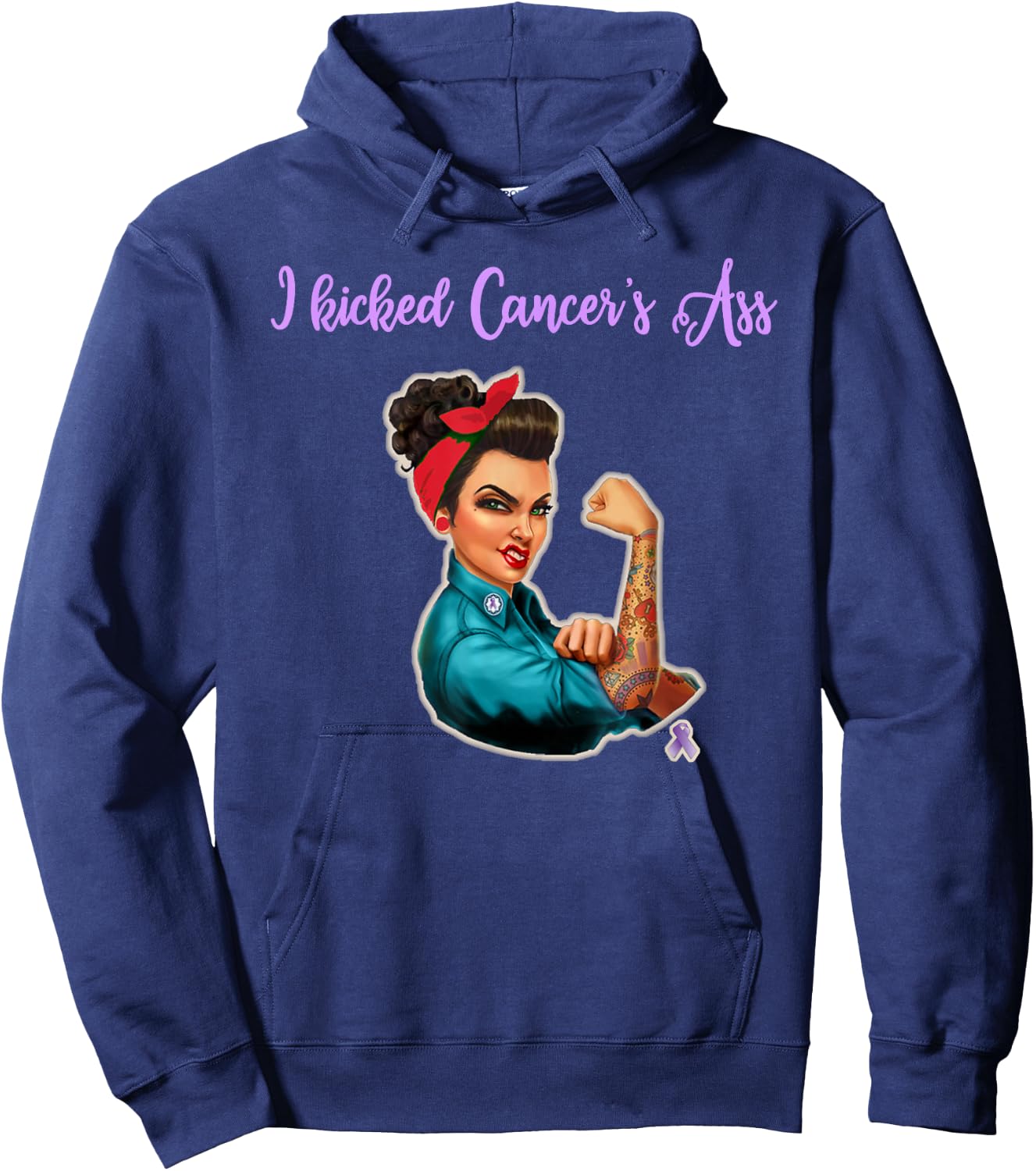 I Kicked Cancers Ass Cancer Survivors Hoodie - Hoodie | Navy