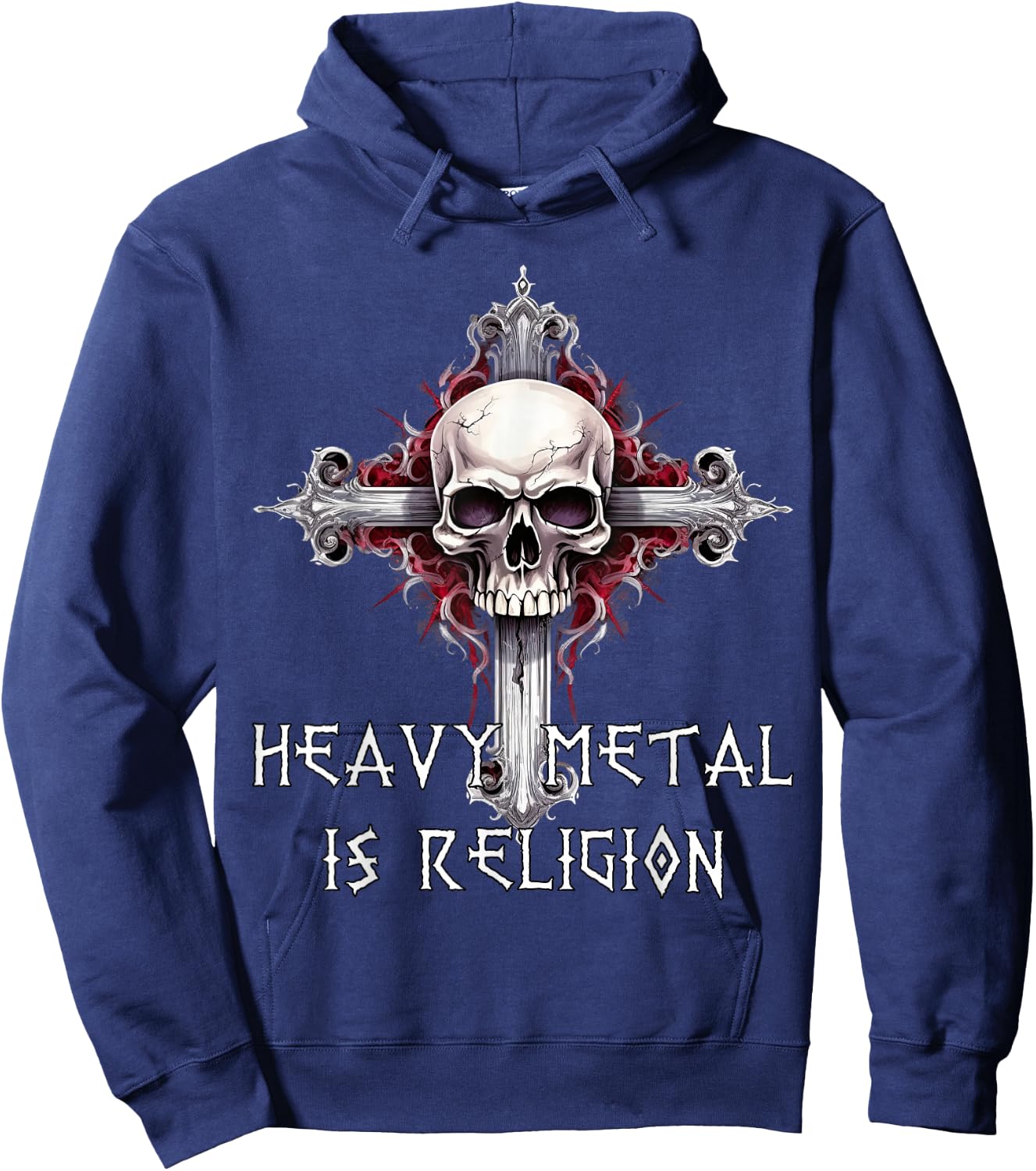 Metal Is Religion Heavy Metal Rock Music , Black, S Hoodie - Hoodie | Navy