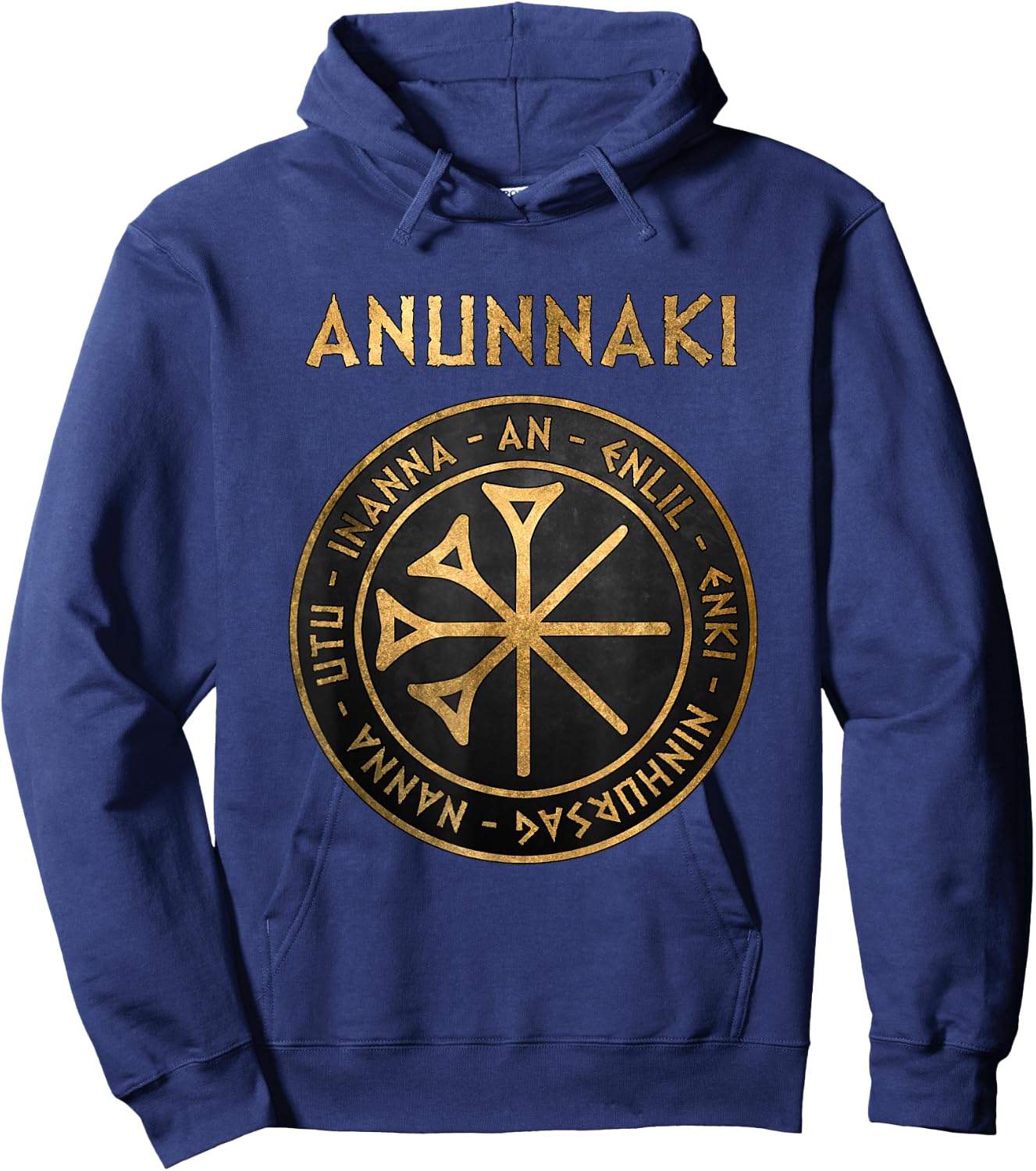 Symbol of the Ancient Gods of the Anunnaki of Mesopotamia , black Hoodie - Hoodie | Navy