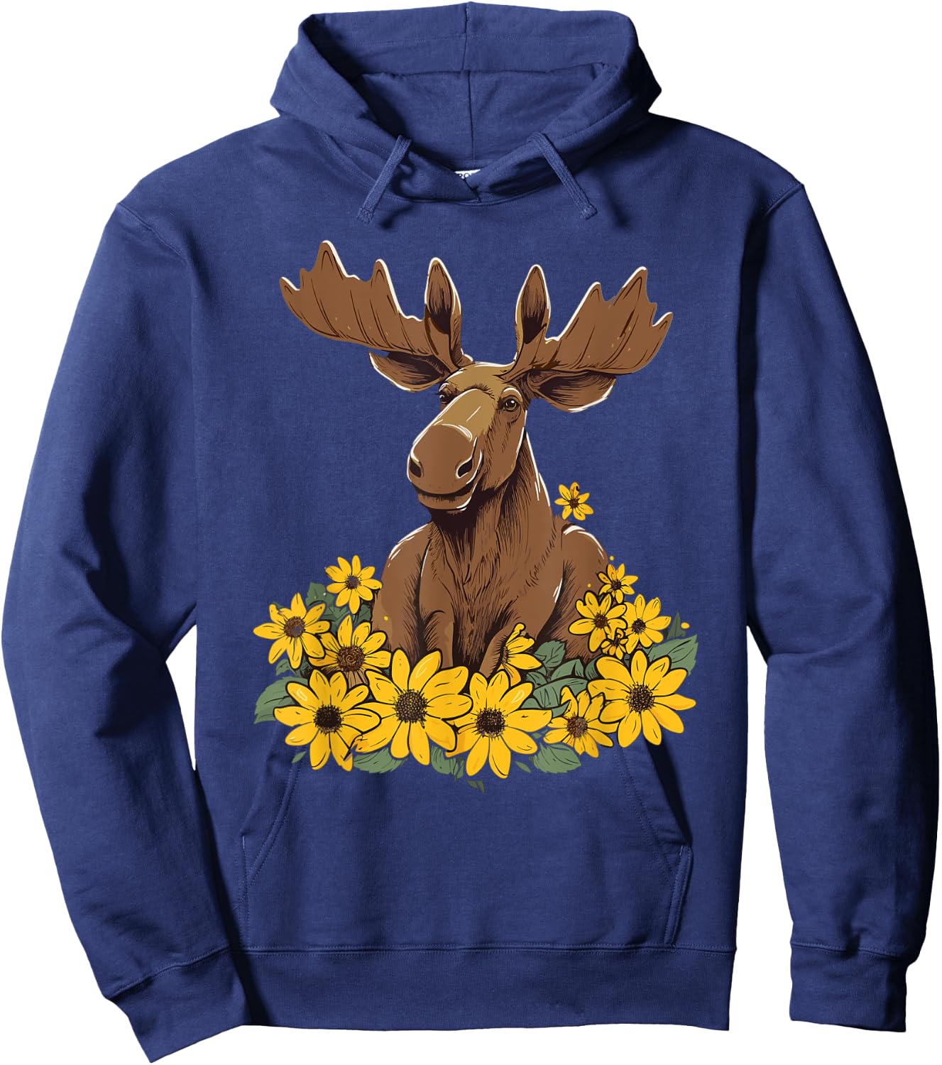 Moose Sunflower Moose Lovers Apparel Girls Hoodie - Hoodie | Navy