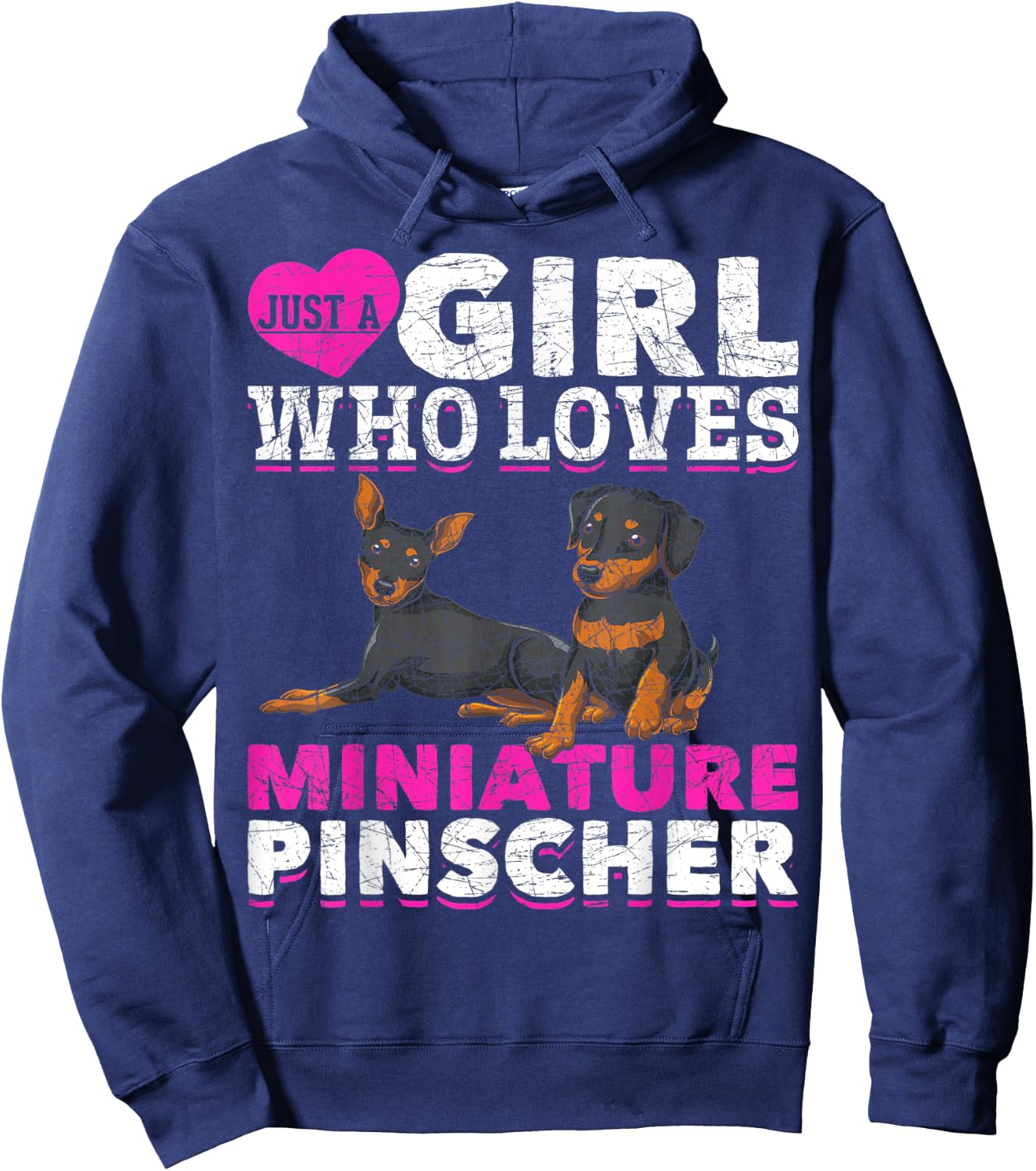 Min Pin Dog Lover Just A Girl Who Loves Miniature Pinscher Hoodie - Hoodie | Navy
