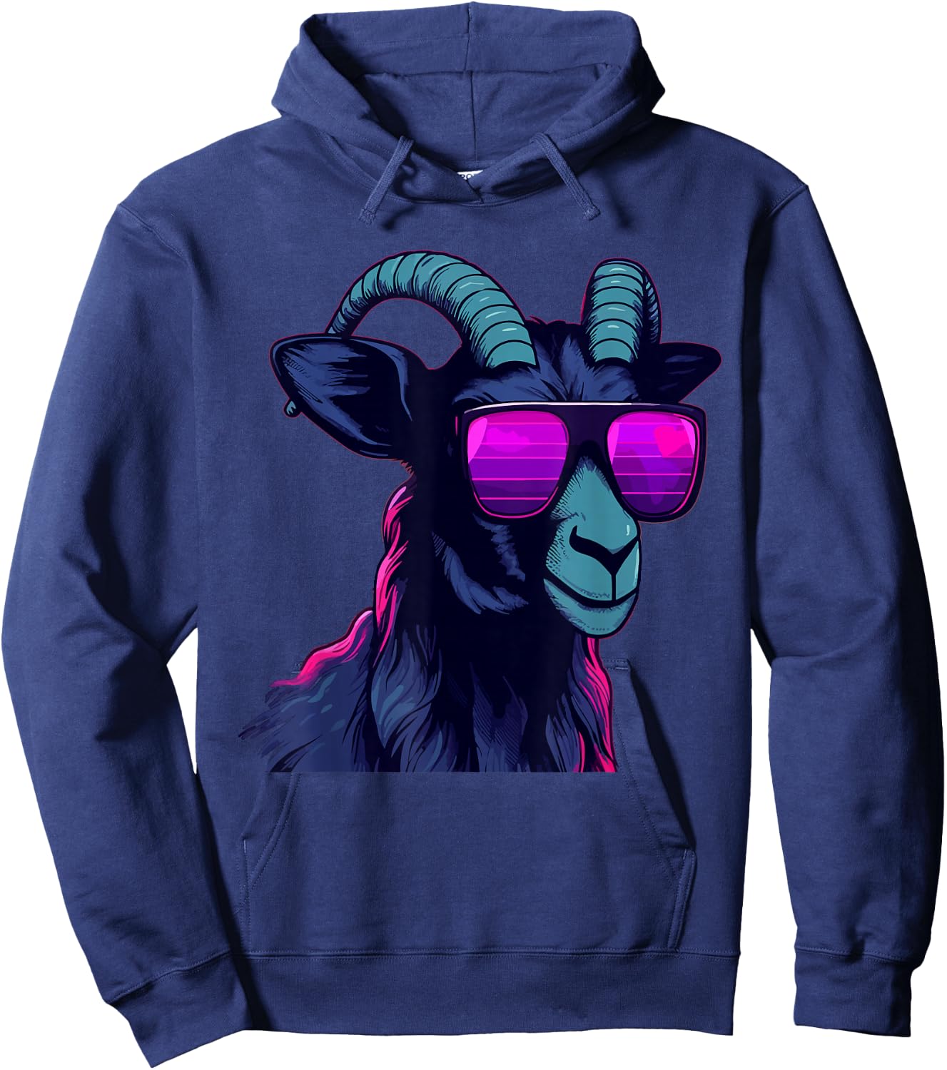 Funny Goat Wearing Sunglasses Graphic Farmer Farming Farm Hoodie - Hoodie | Navy