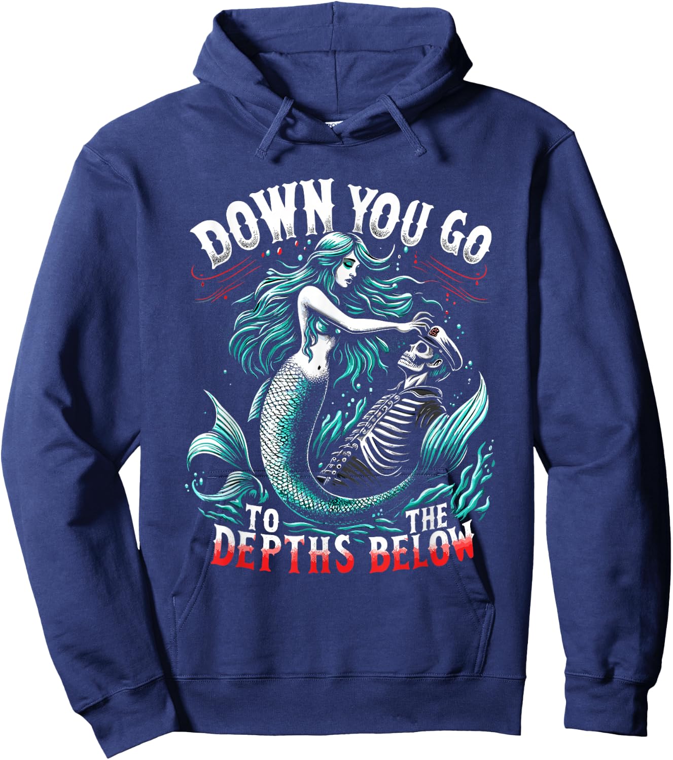 Spooky Sirens Horror Mermaid Creepy Mermaid Haunted Sea Hoodie - Hoodie | Navy